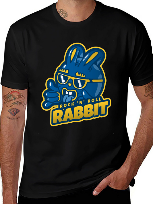 Rock N Roll Rabbit Black Graphic T-Shirt