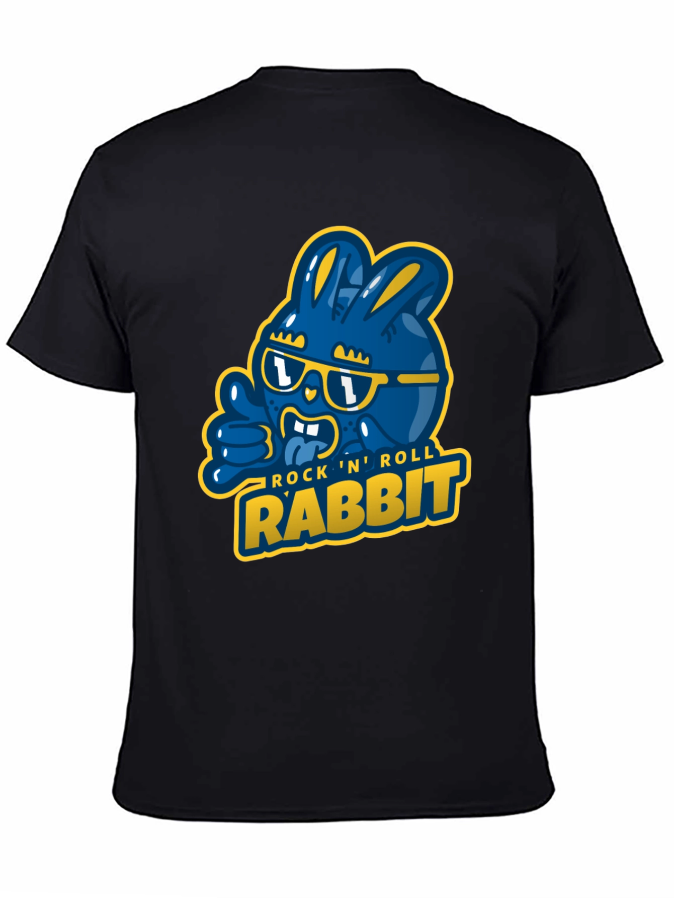 Rock N Roll Rabbit Black Graphic T-Shirt