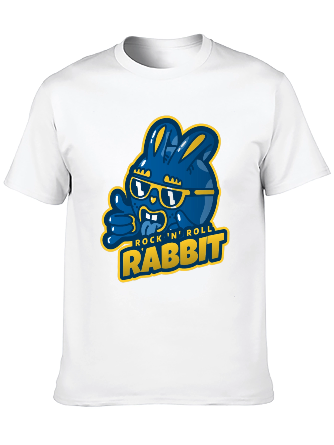 Rock N Roll Rabbit Black Graphic T-Shirt