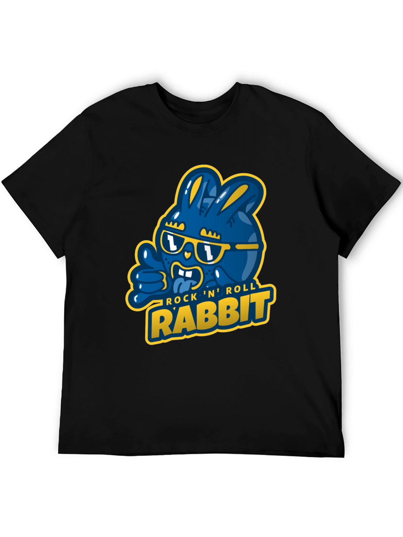 Rock N Roll Rabbit Black Graphic T-Shirt
