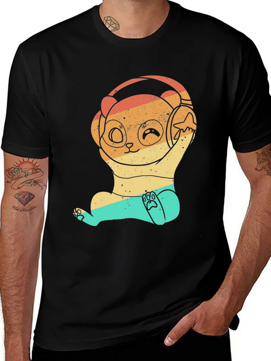 Retro Panda DJ Graphic Tee - Cool Music Lover Shirt