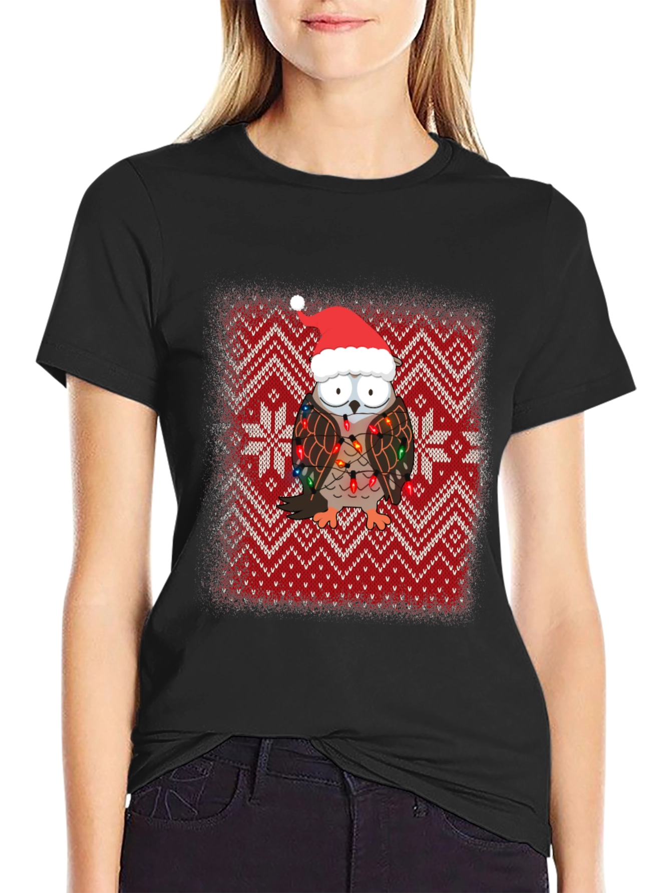 Festive Owl Christmas T-Shirt