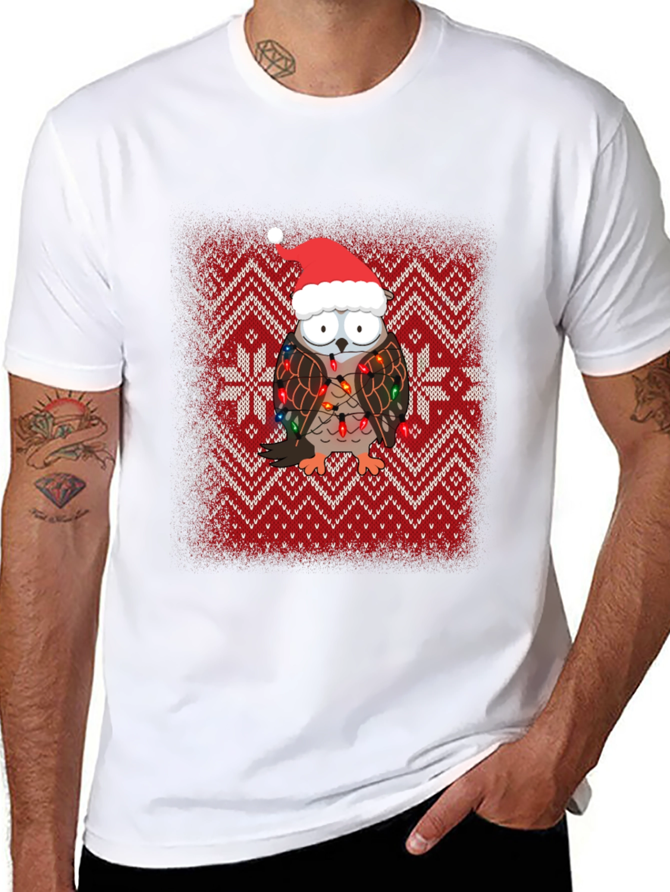 Festive Owl Christmas T-Shirt