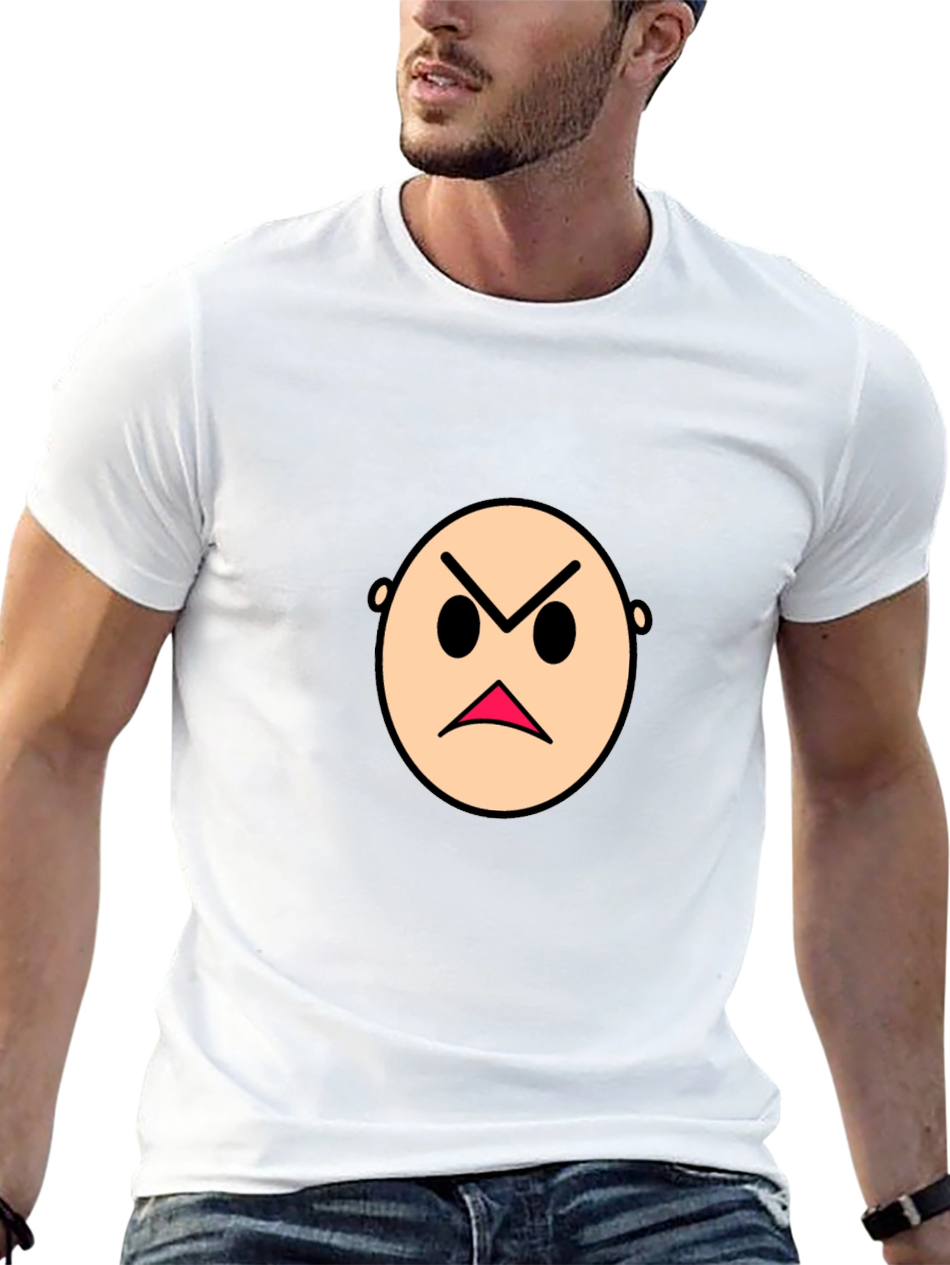 Angry Emoji Graphic Black T-Shirt