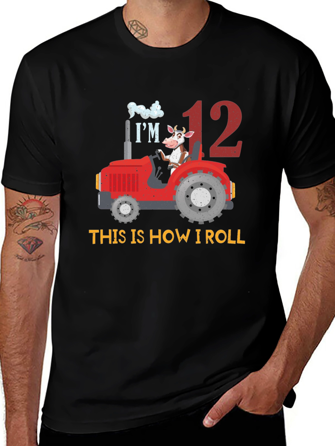 12th Birthday Tractor Cow T-Shirt