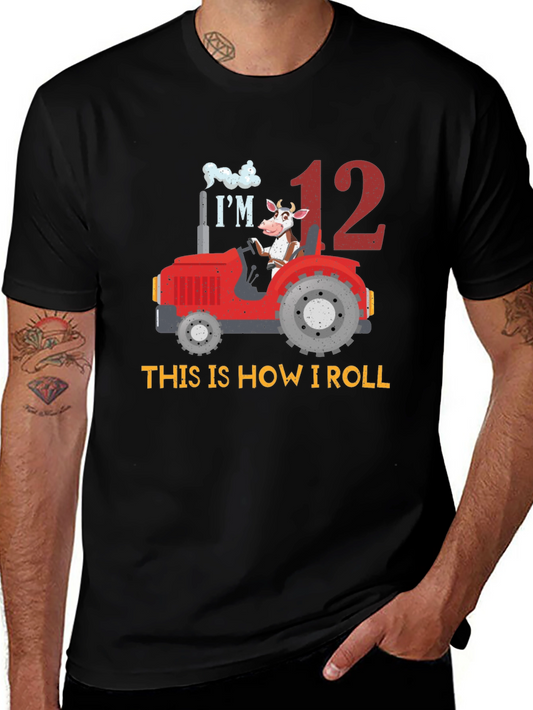 12th Birthday Tractor Cow T-Shirt