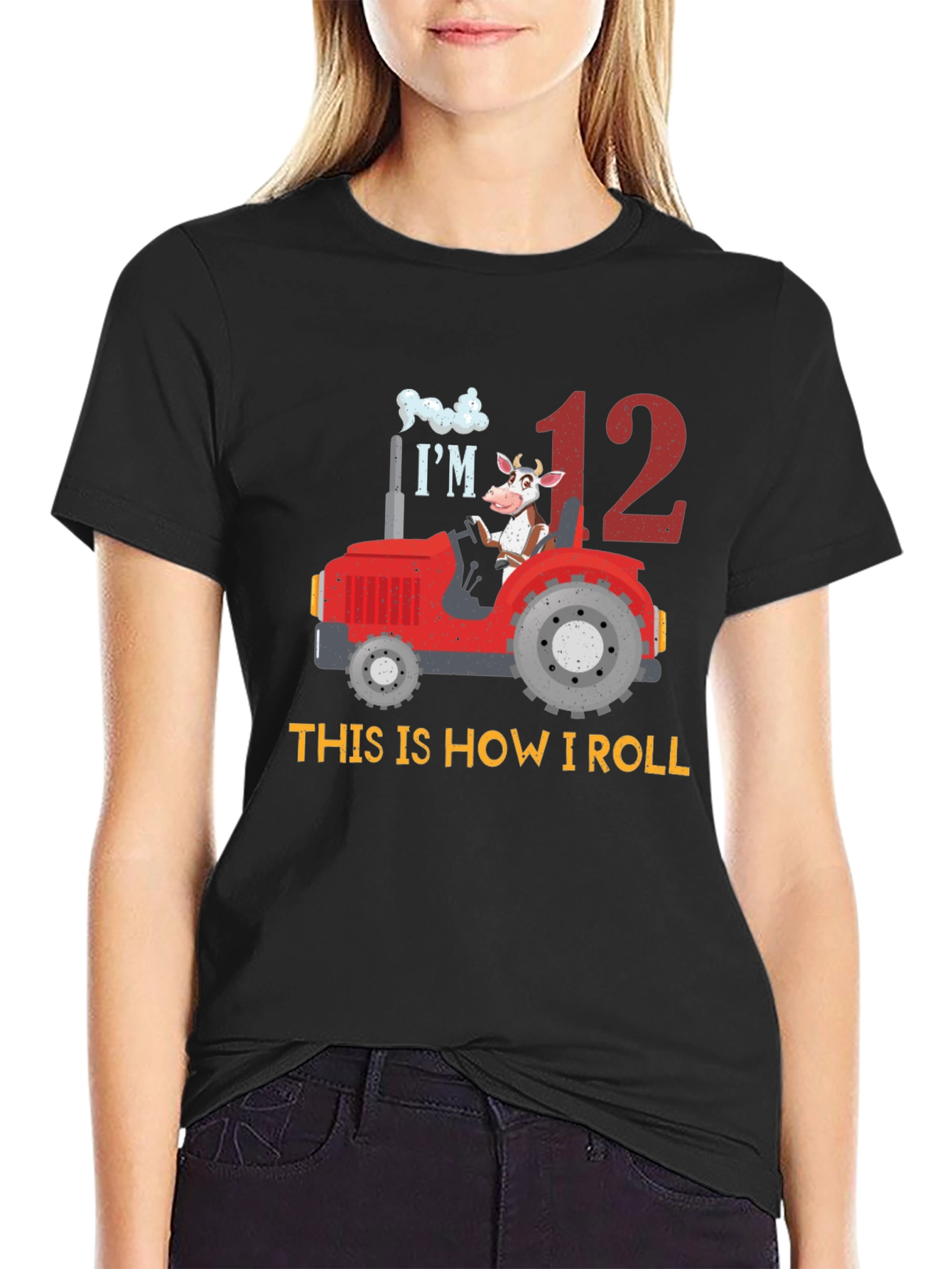 12th Birthday Tractor Cow T-Shirt