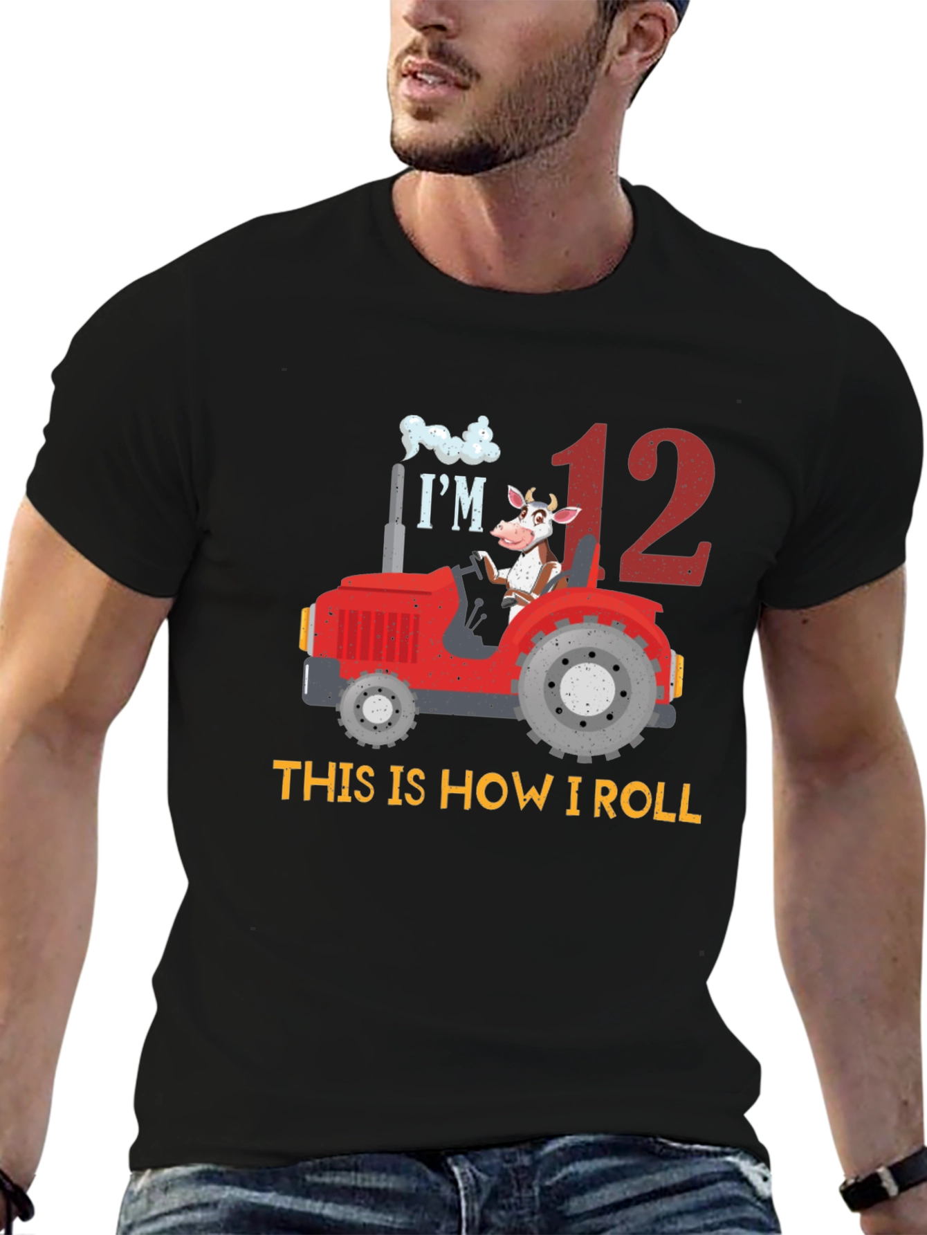 12th Birthday Tractor Cow T-Shirt