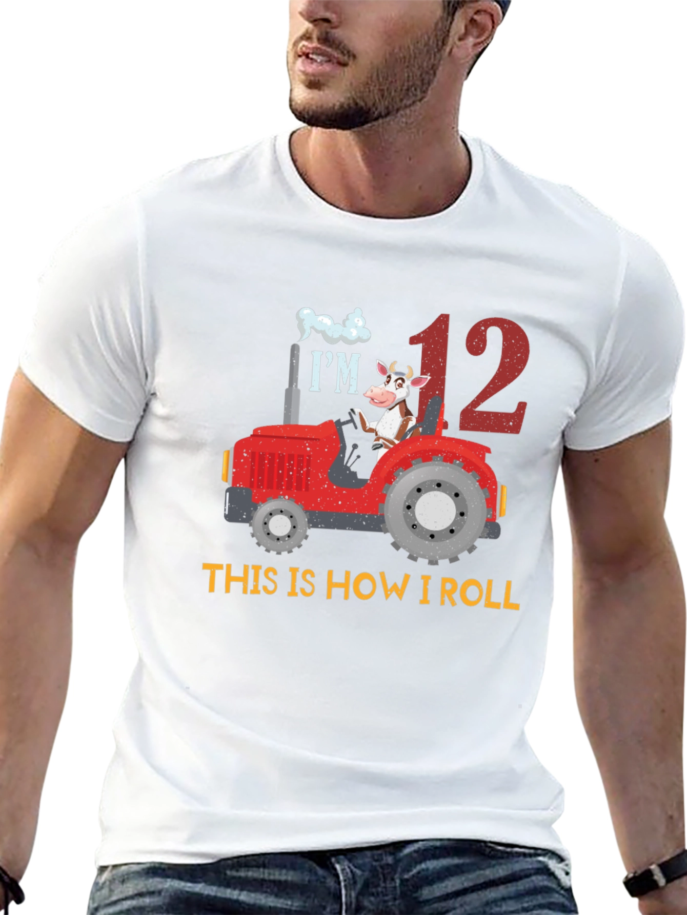 12th Birthday Tractor Cow T-Shirt