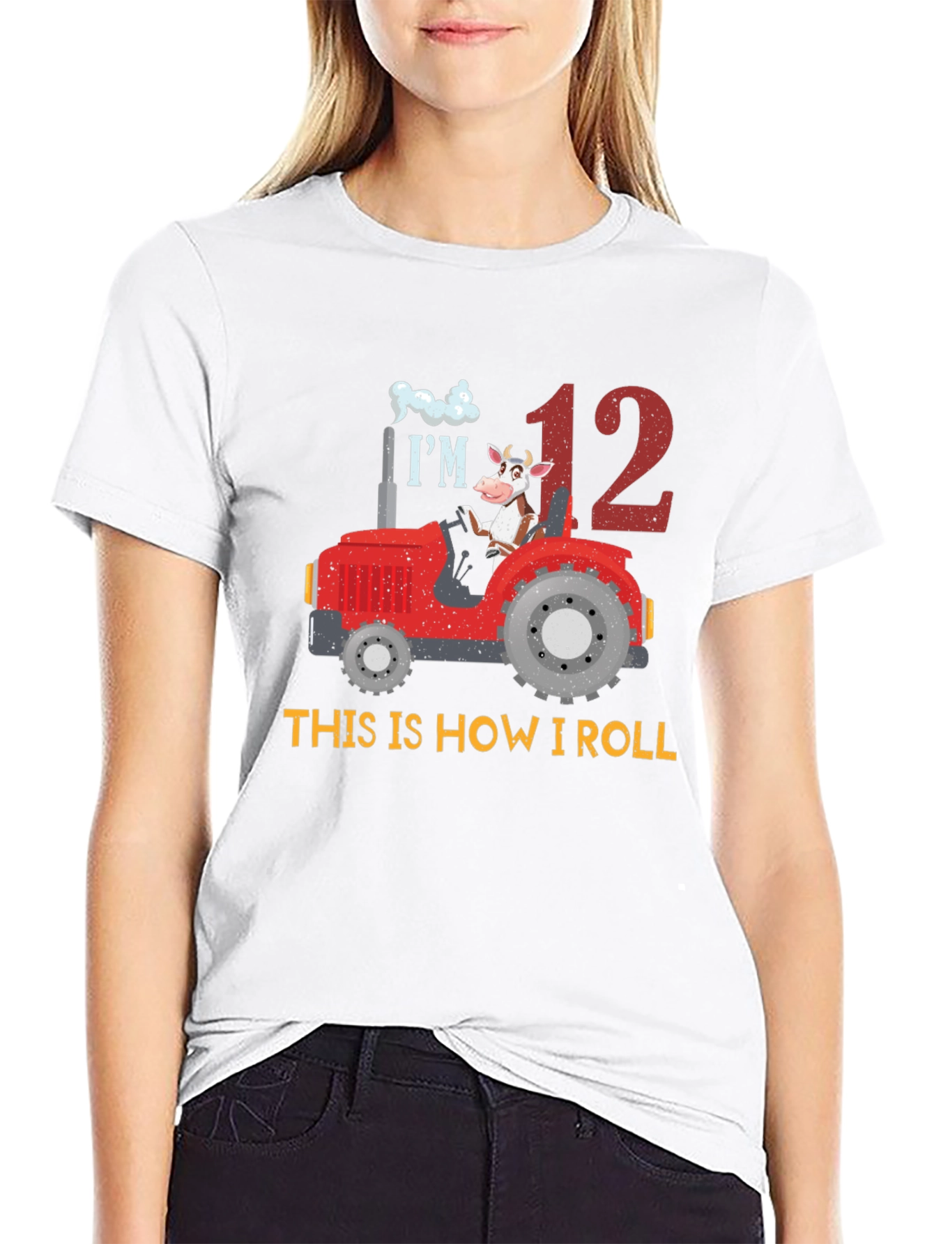 12th Birthday Tractor Cow T-Shirt