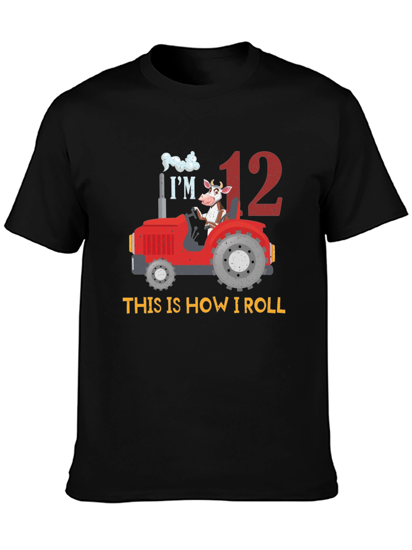 12th Birthday Tractor Cow T-Shirt