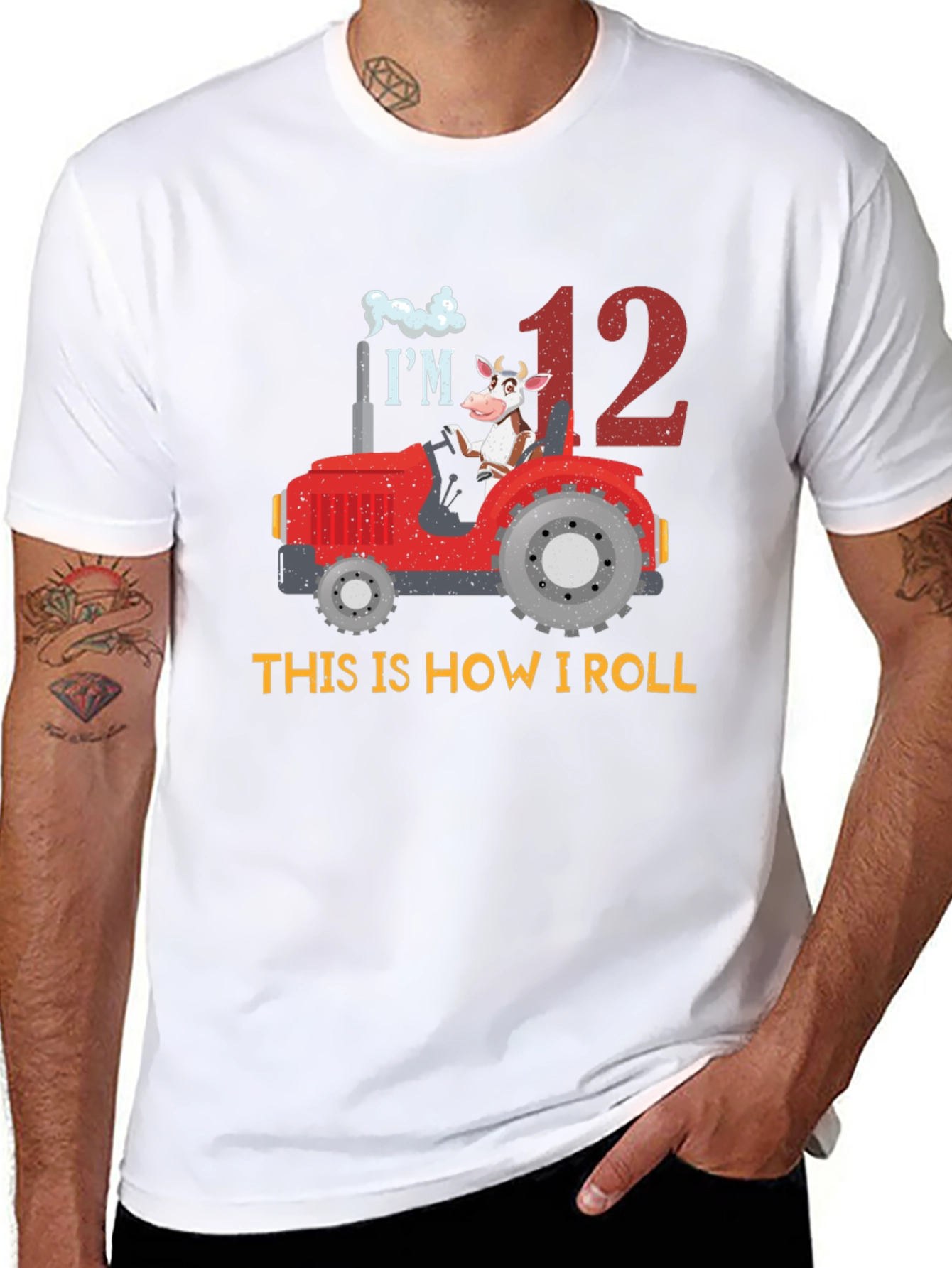12th Birthday Tractor Cow T-Shirt
