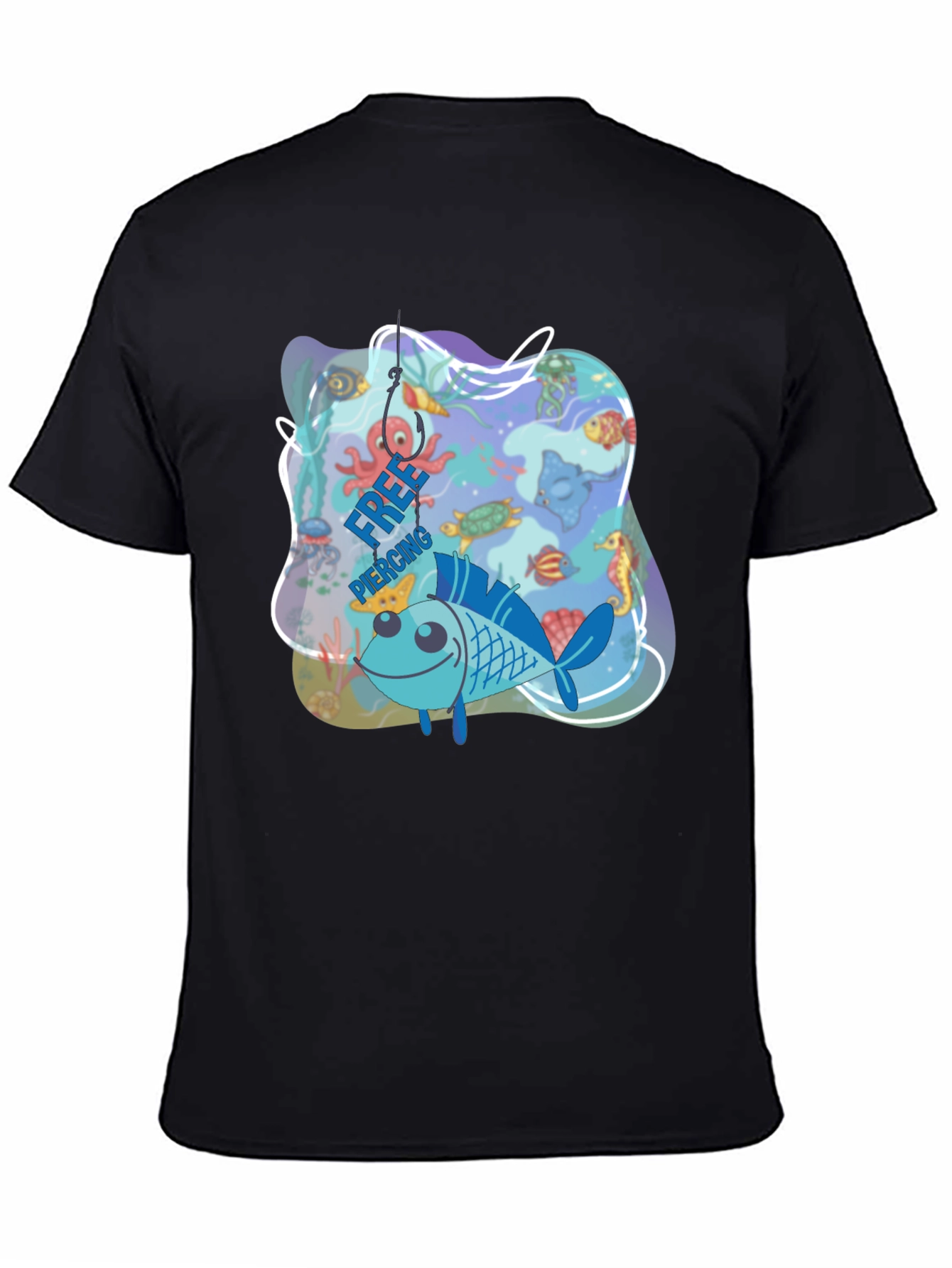 Funny Fish Hook Piercing T-Shirt