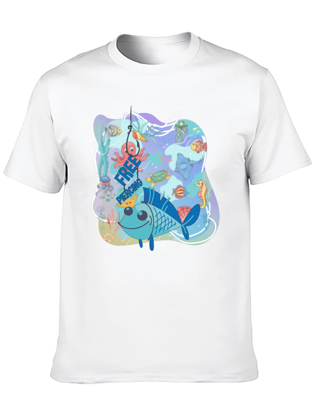 Funny Fish Hook Piercing T-Shirt