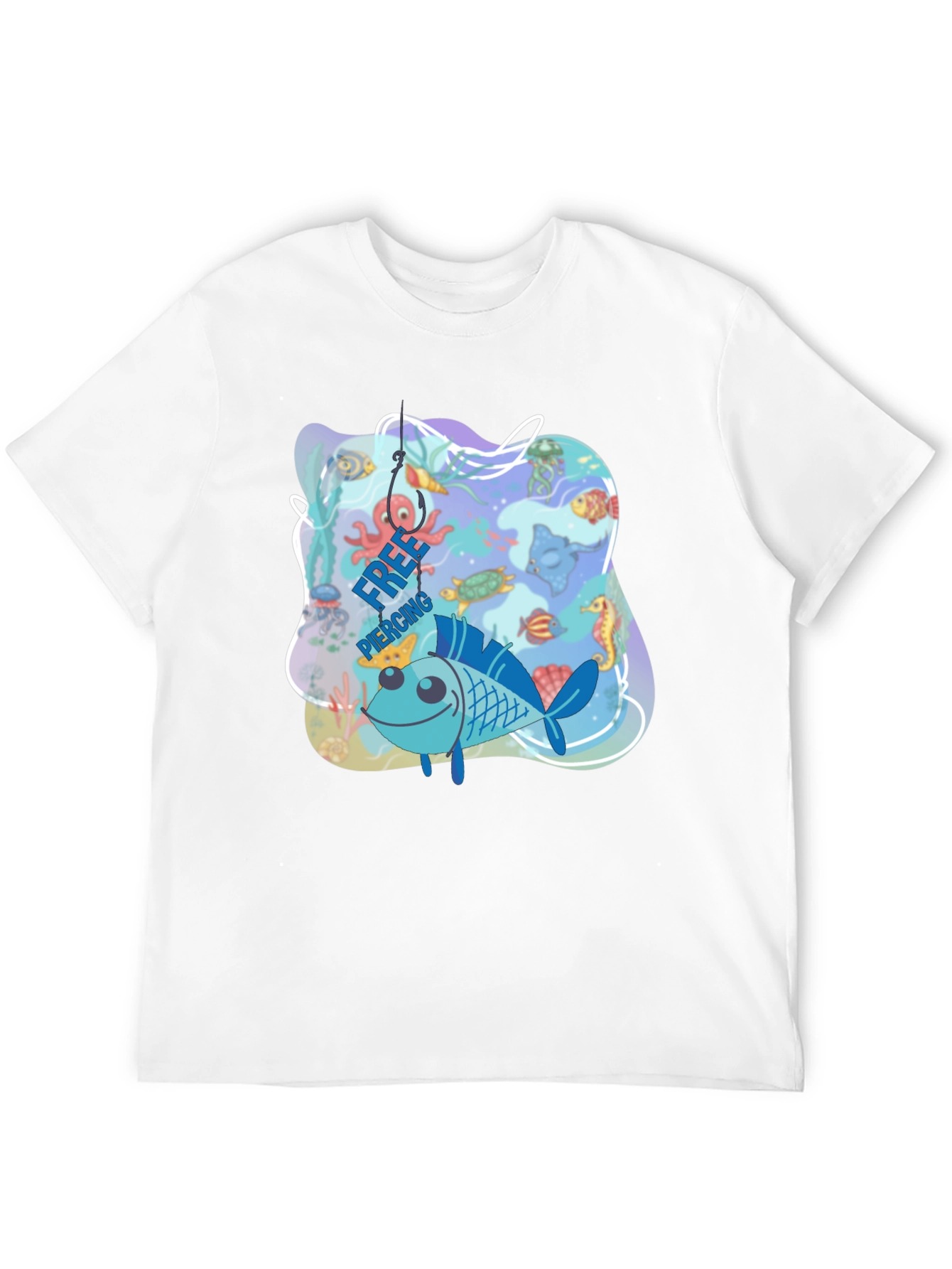 Funny Fish Hook Piercing T-Shirt