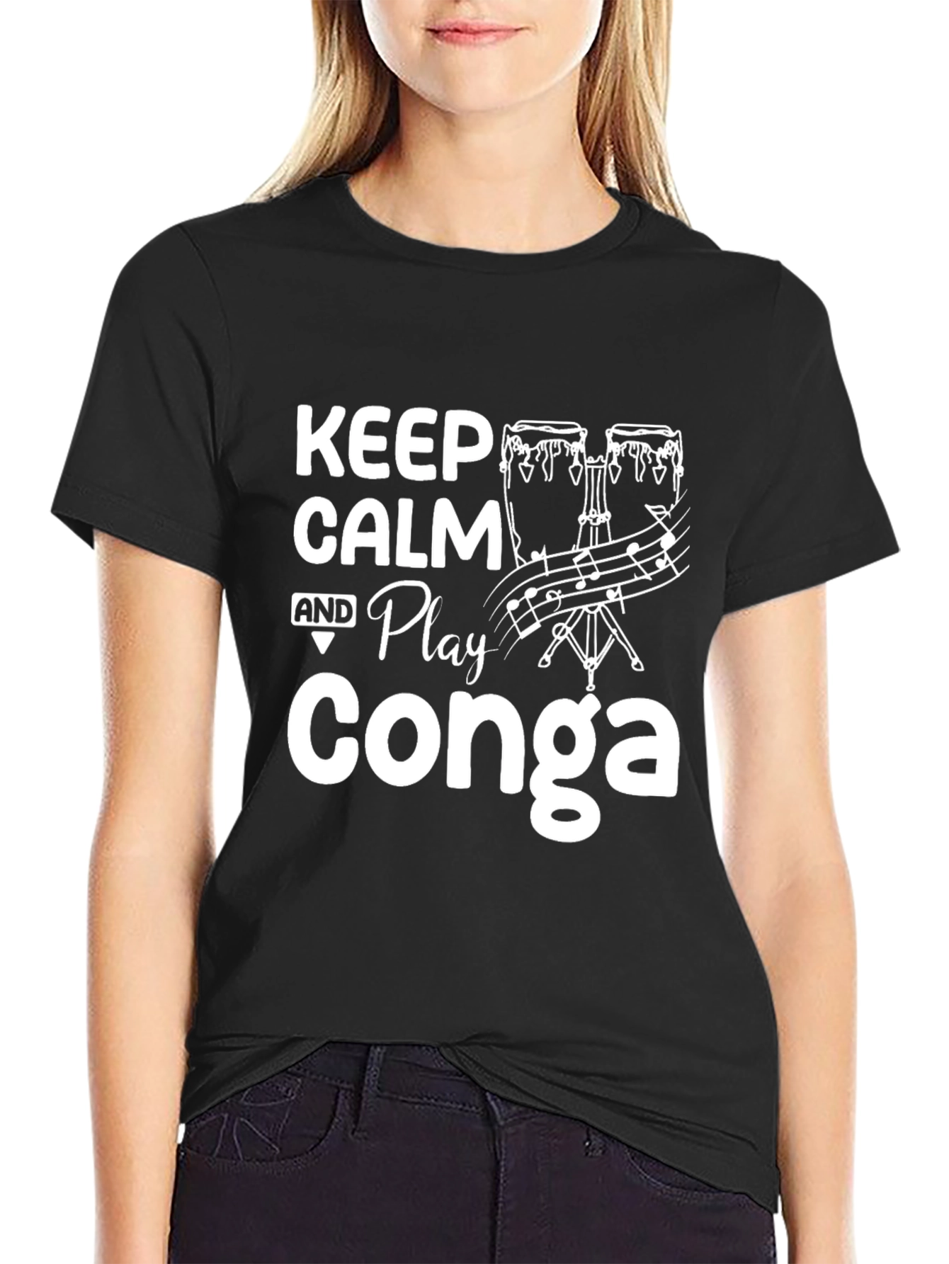 Keep Calm and Play Conga Graphic T-Shirt