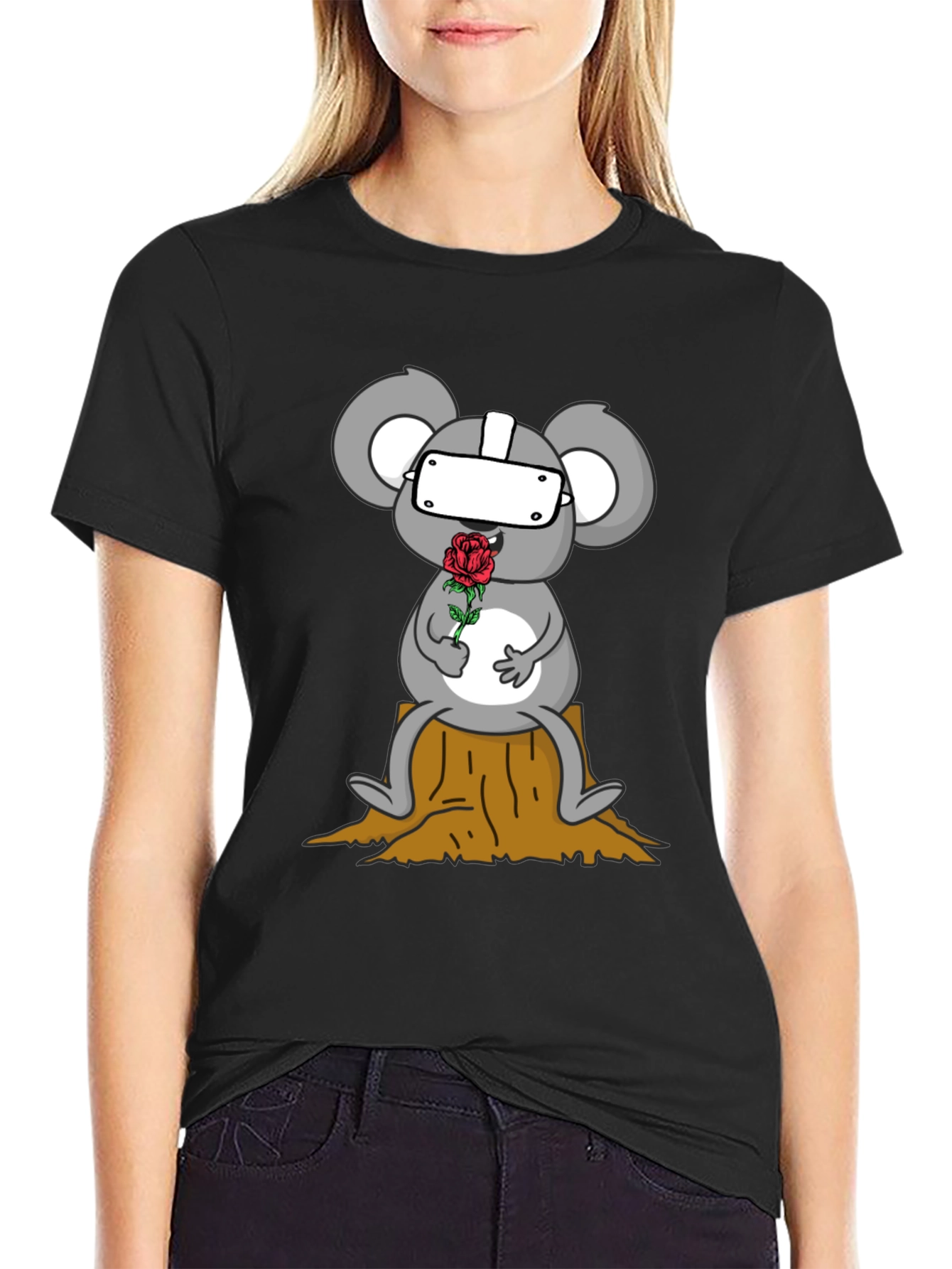 VR Koala Holding Rose Graphic Tee - Unisex