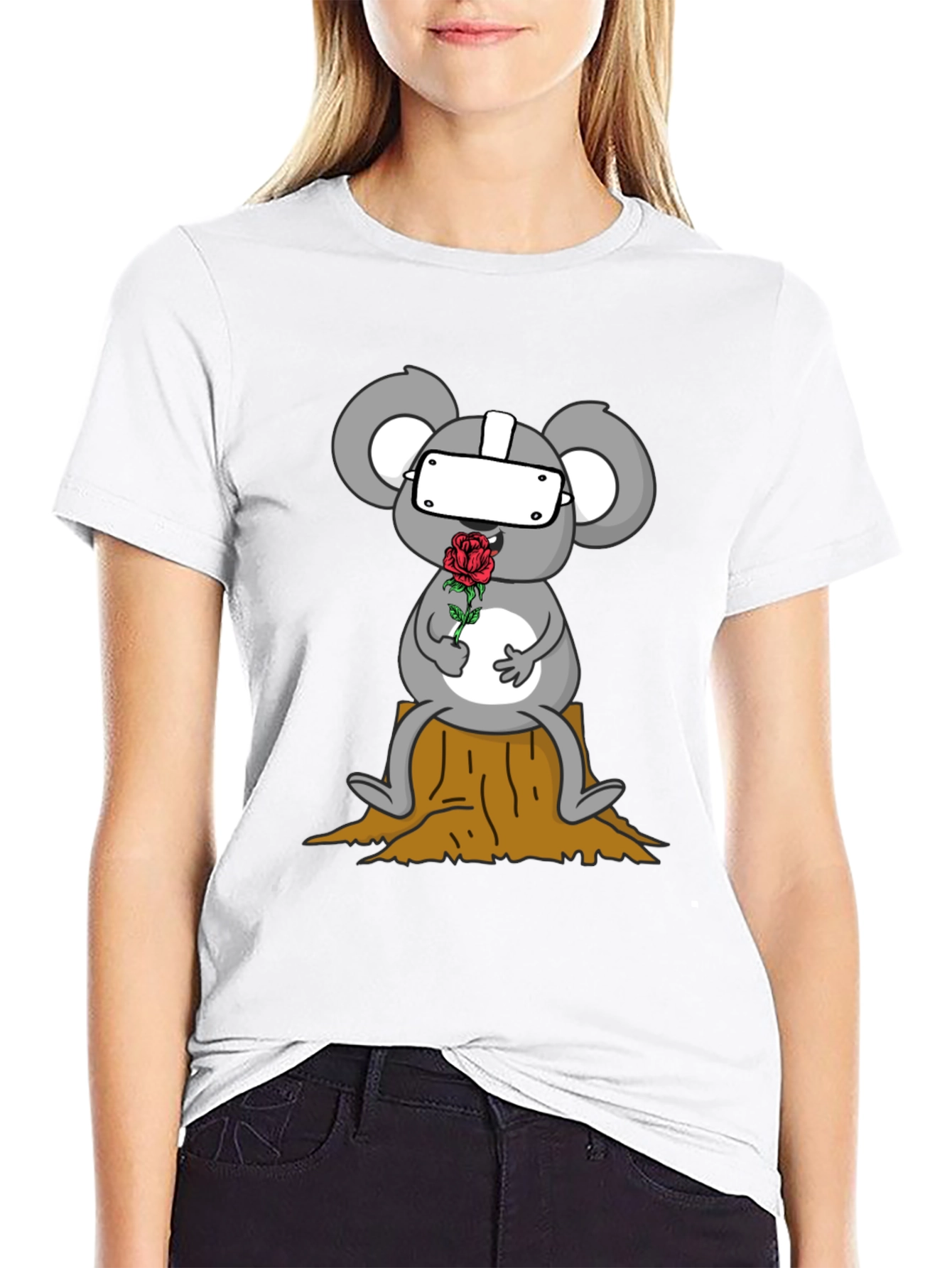 VR Koala Holding Rose Graphic Tee - Unisex