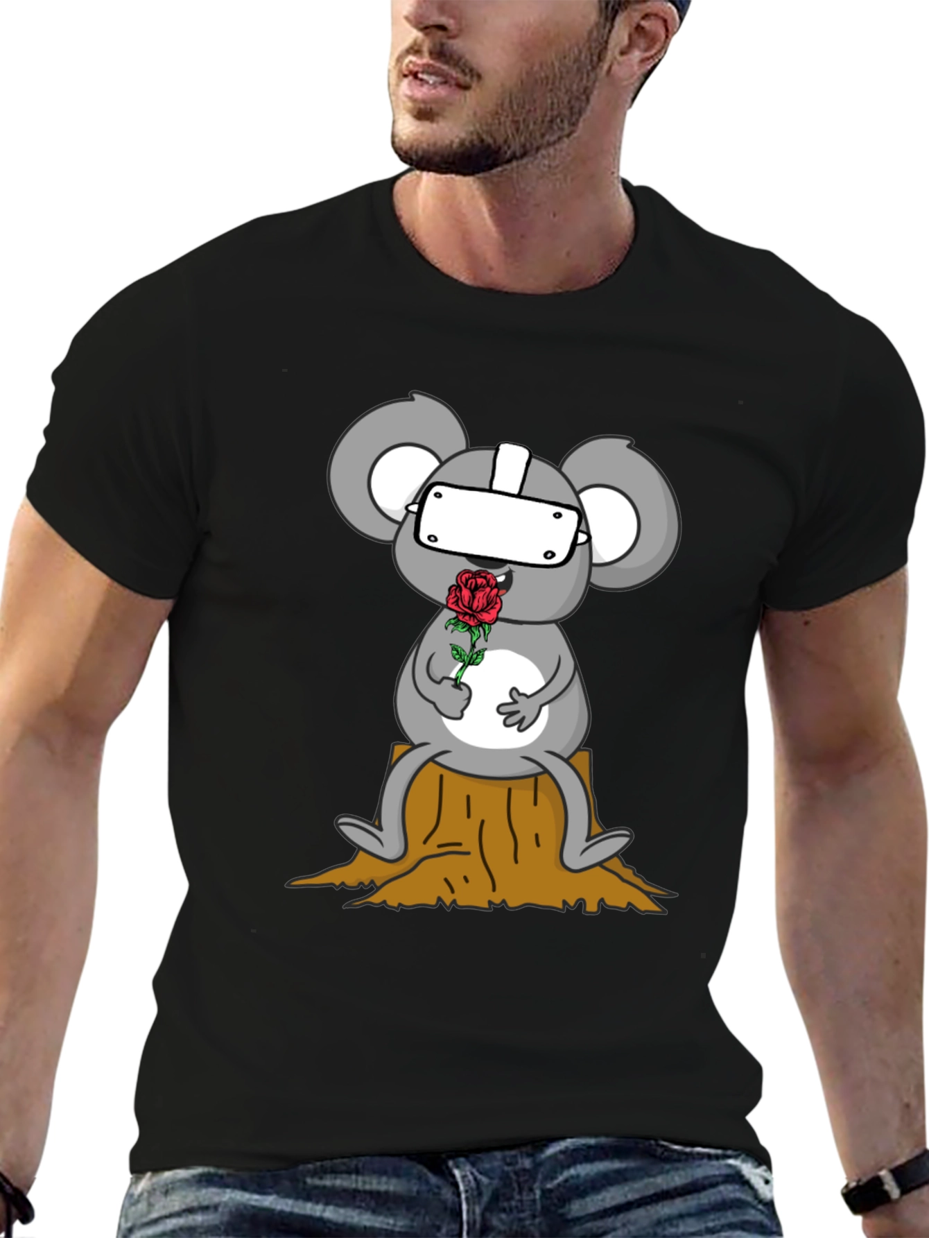 VR Koala Holding Rose Graphic Tee - Unisex