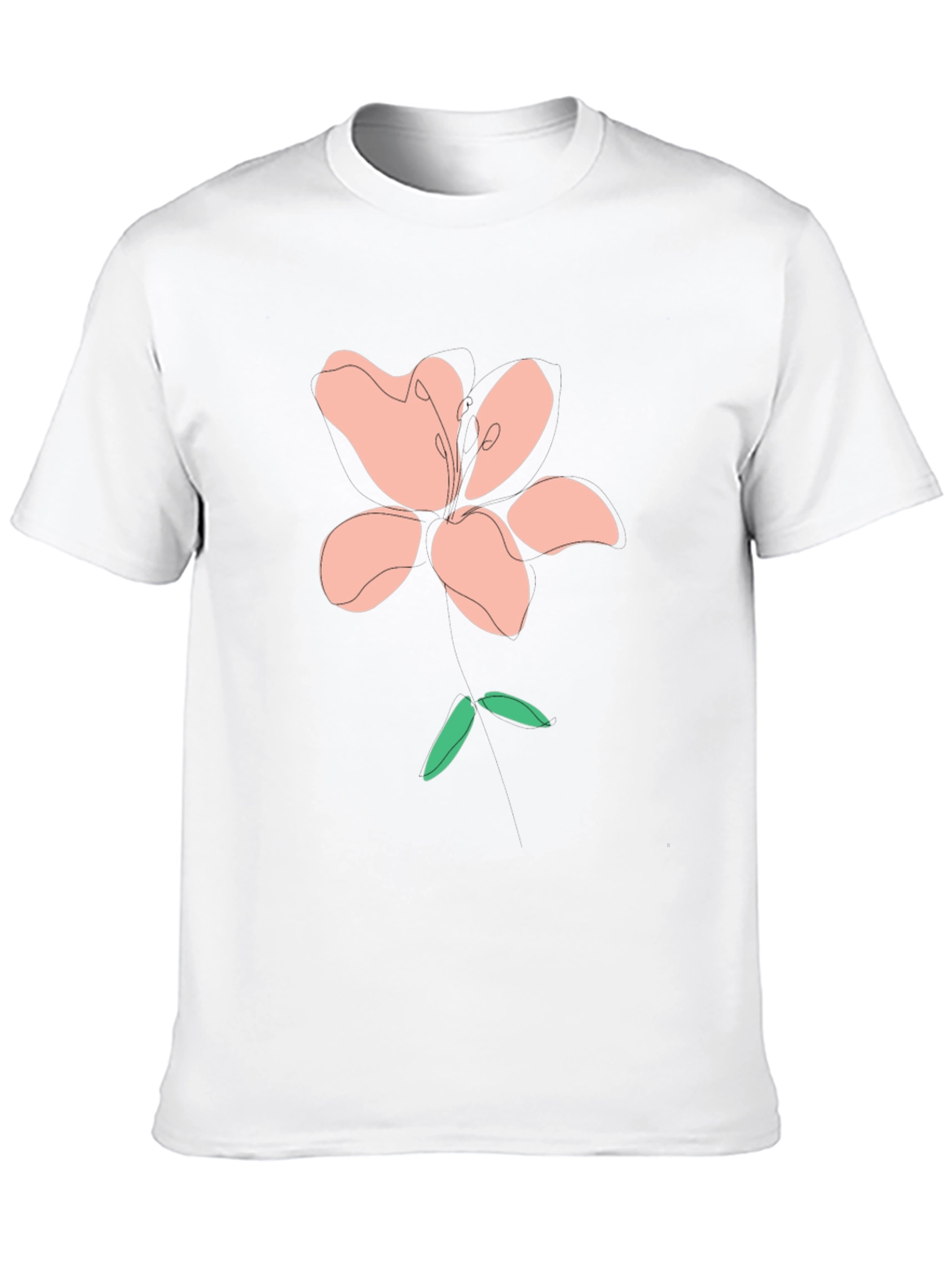 Modern Floral Graphic Tee - Black Cotton Blend