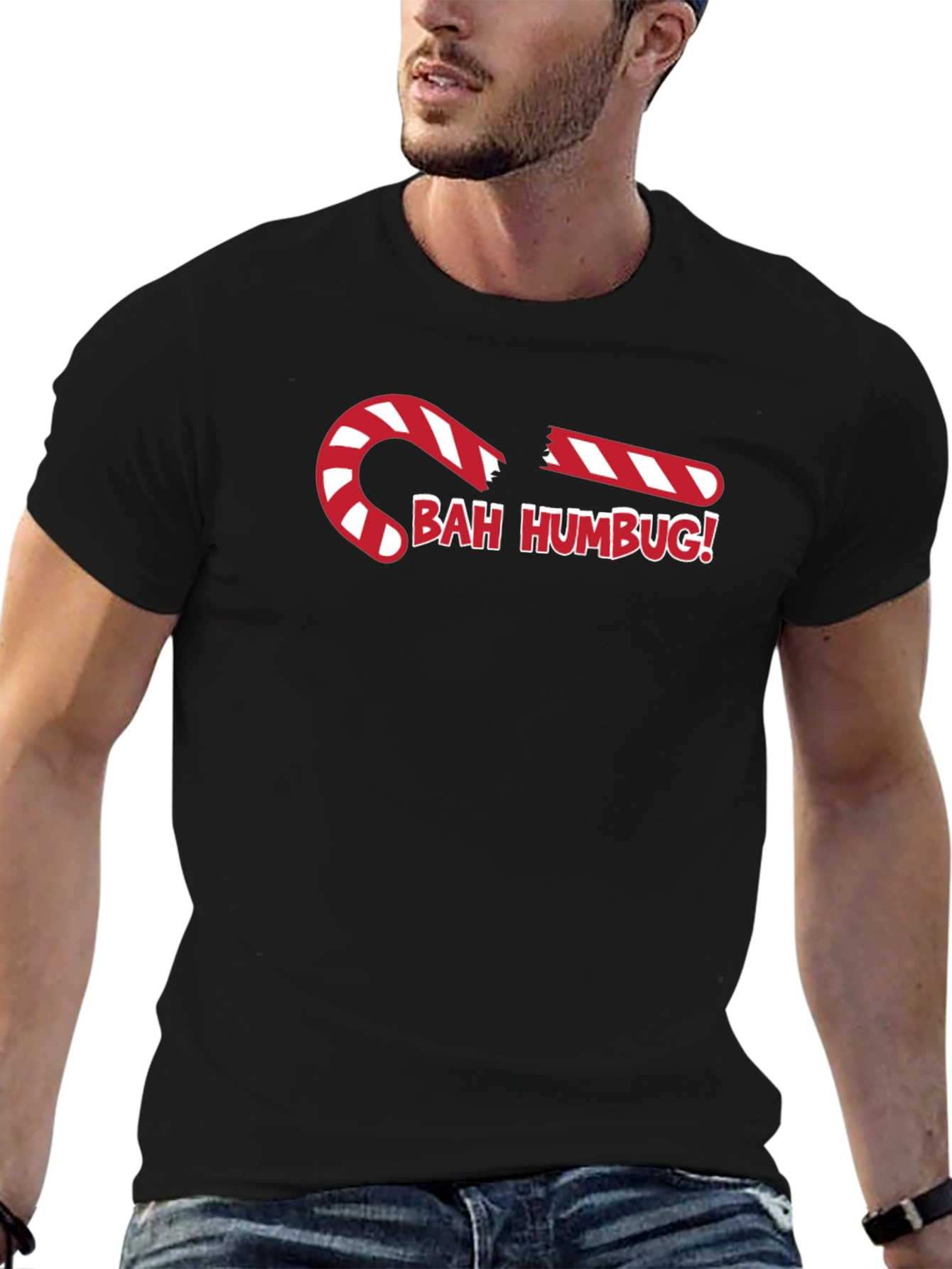 Bah Humbug Candy Cane Graphic Tee