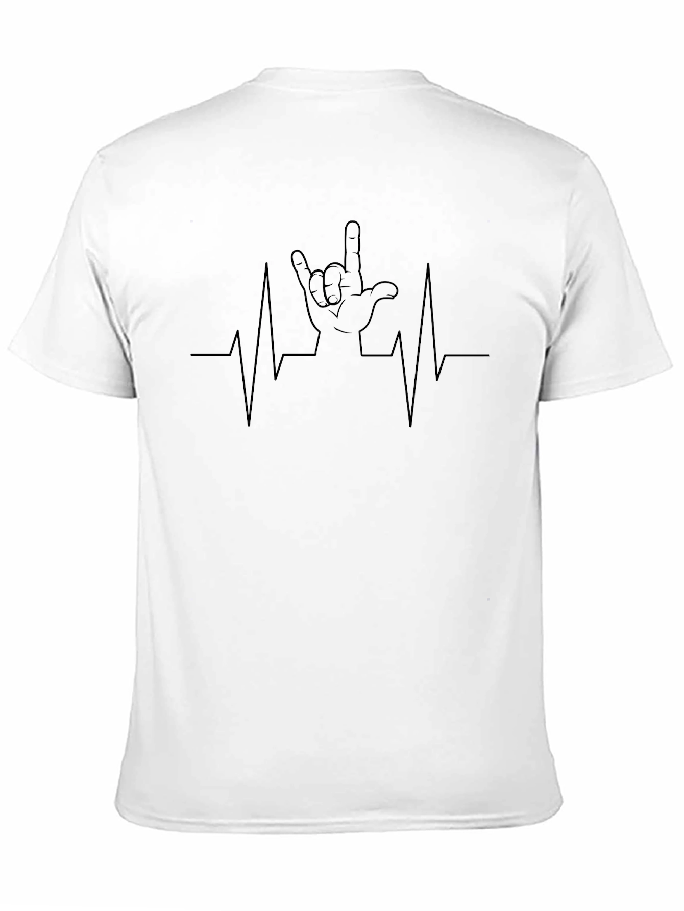 Rock On Heartbeat T-Shirt - Black