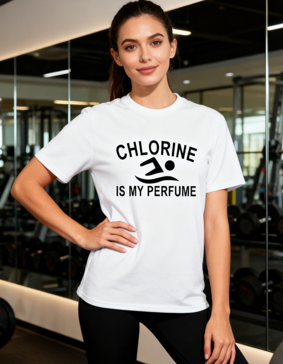 Chlorine Is My Perfume Swimming T-Shirt - Black Swimmer Gift Tee