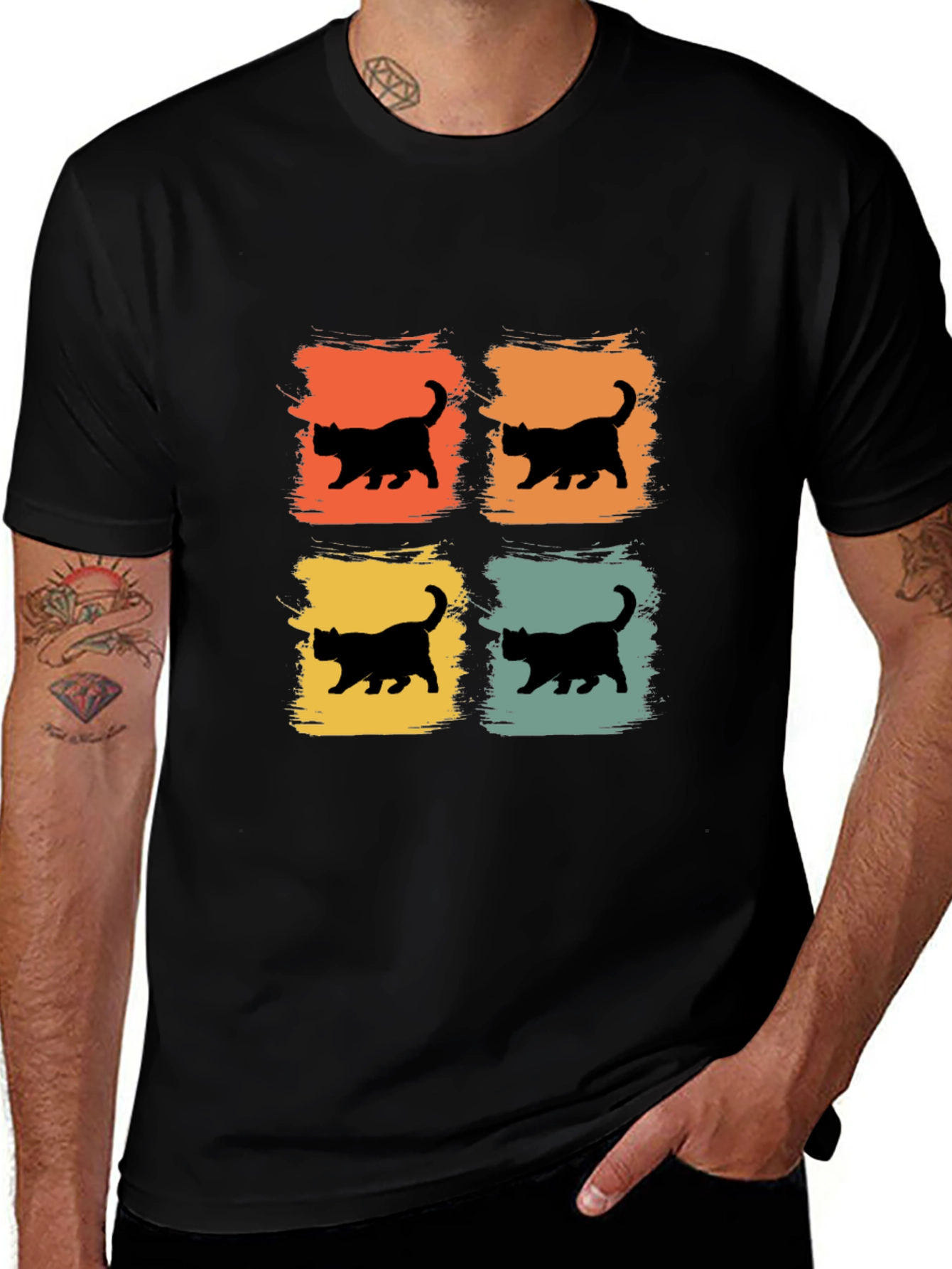 Retro Cat Silhouette T-Shirt