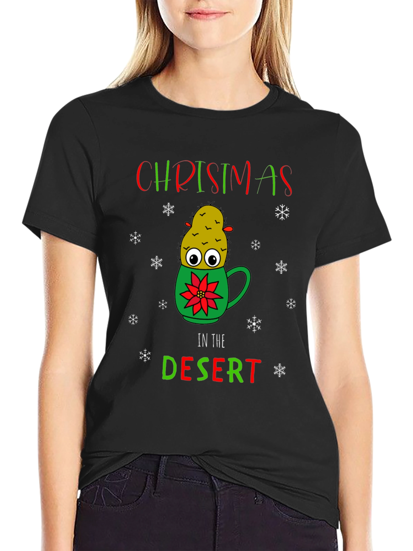 Christmas Cactus In Desert T-Shirt