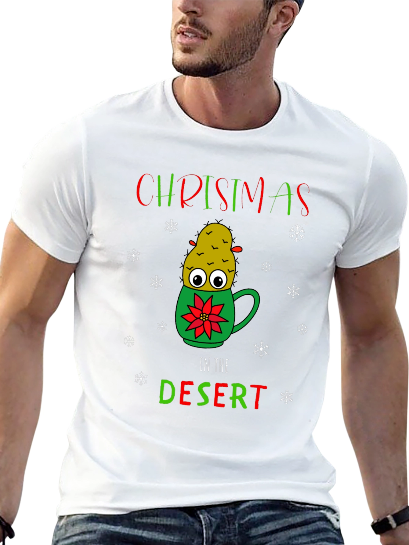 Christmas Cactus In Desert T-Shirt