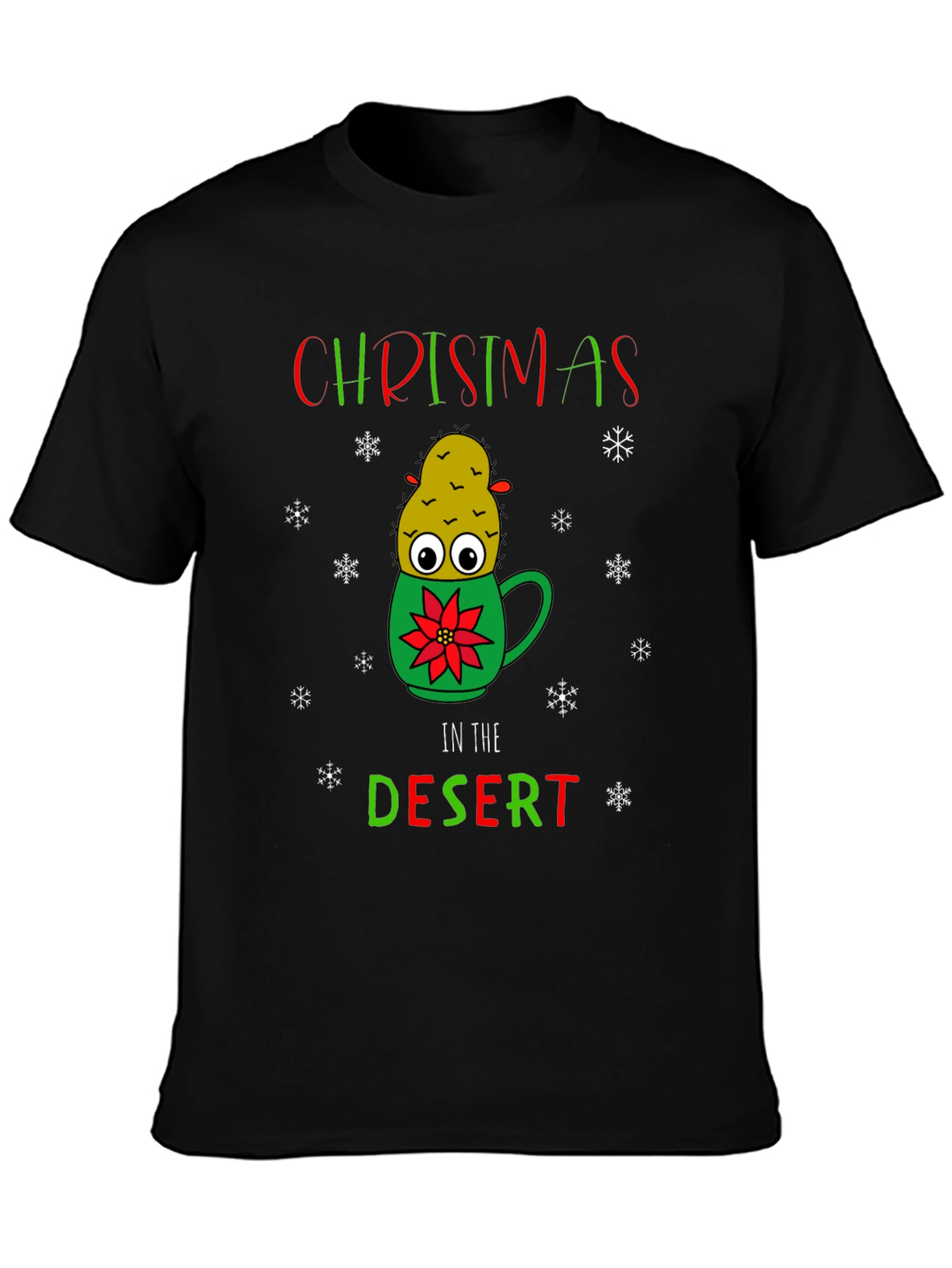 Christmas Cactus In Desert T-Shirt