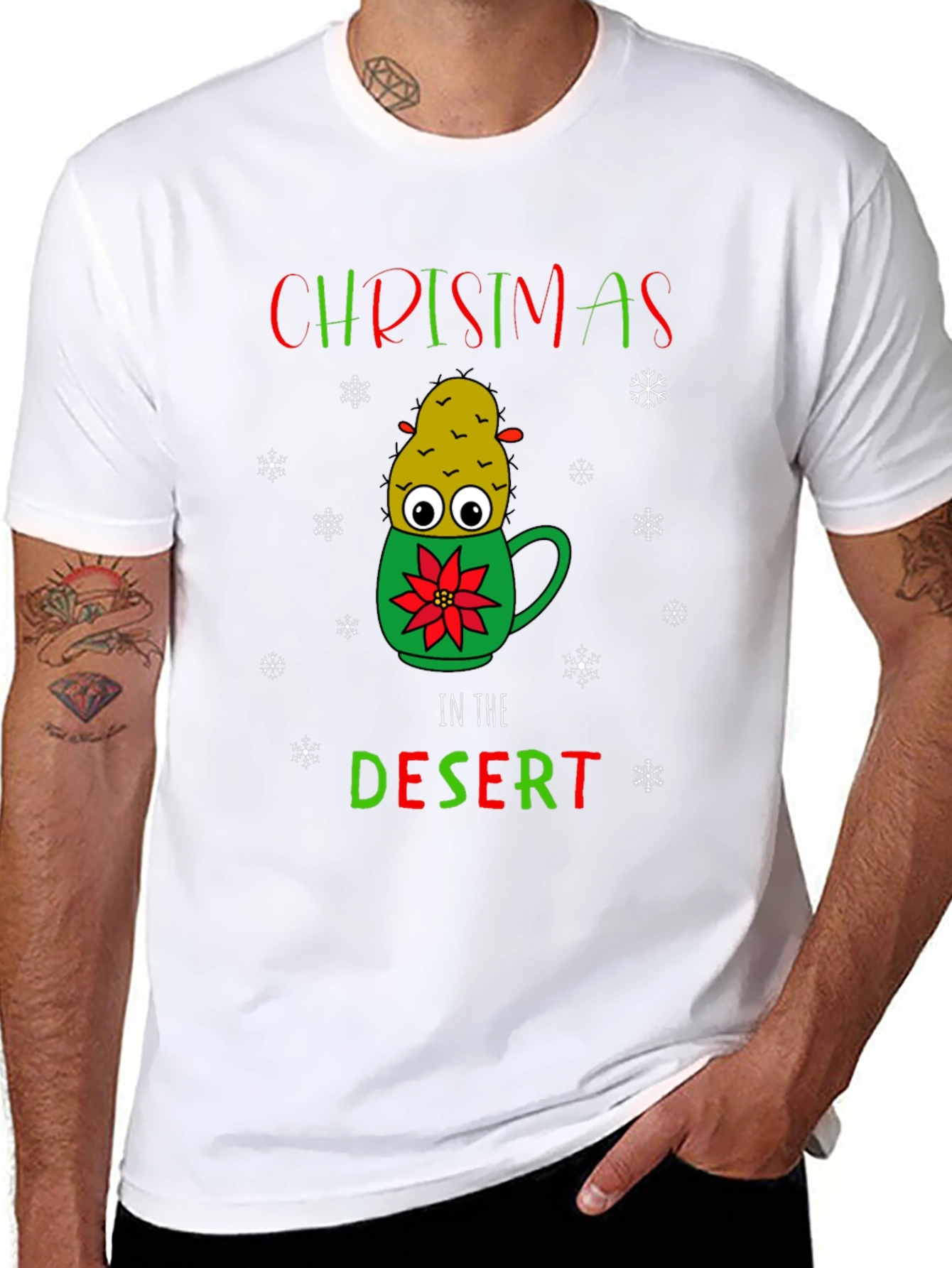 Christmas Cactus In Desert T-Shirt