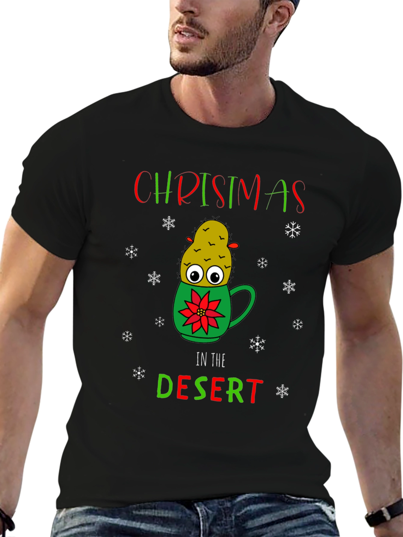 Christmas Cactus In Desert T-Shirt