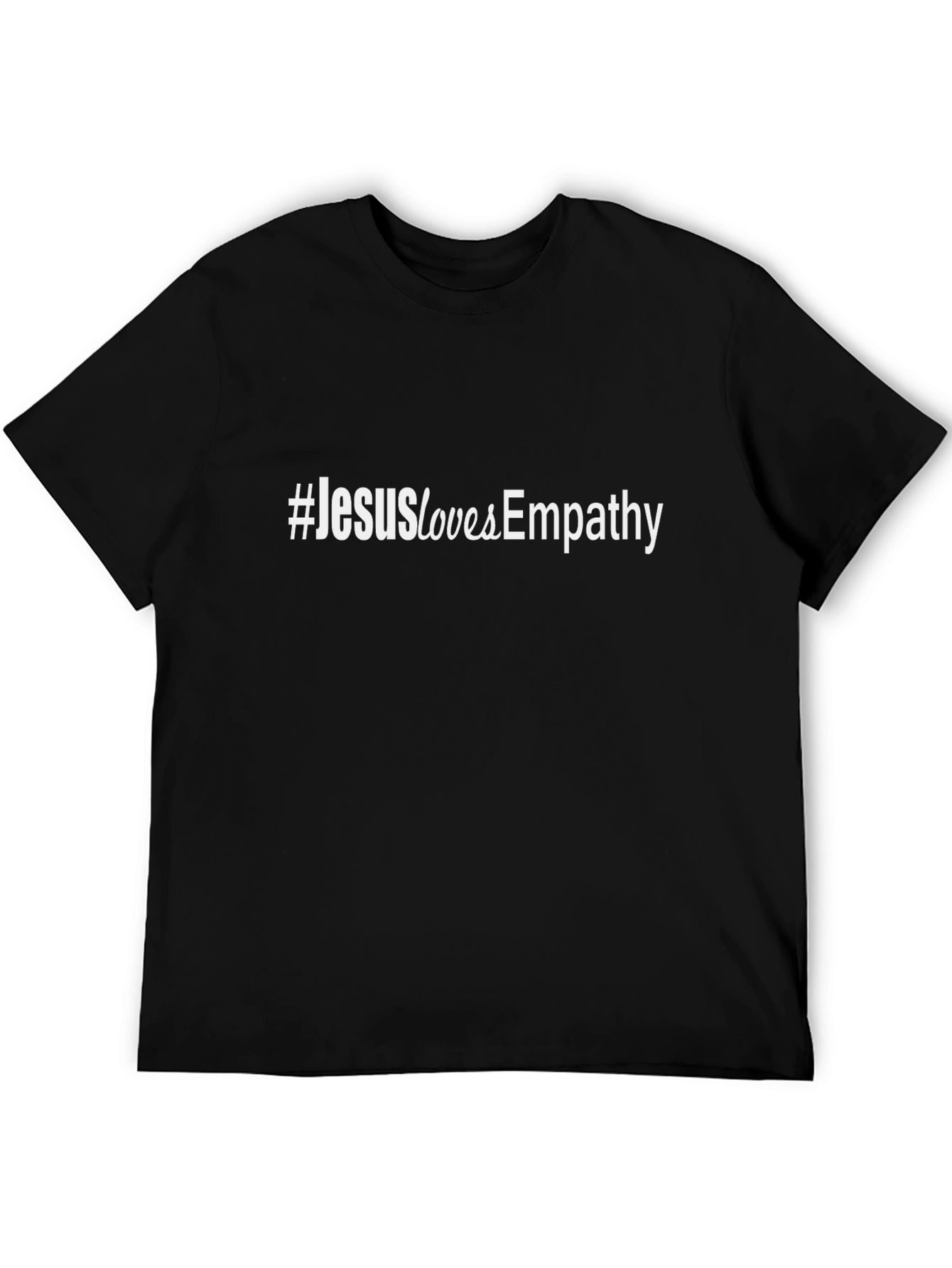 #JesusLovesEmpathy Black Cotton Casual T-Shirt