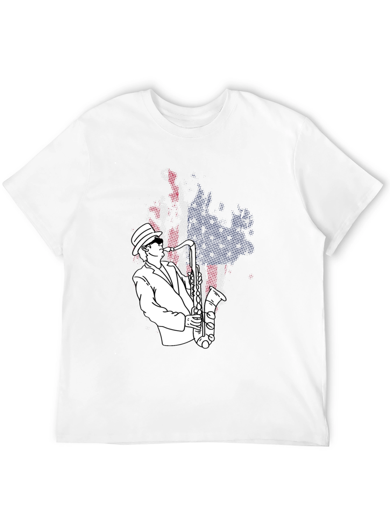 Jazz Saxophone Player T-Shirt - USA Flag Design