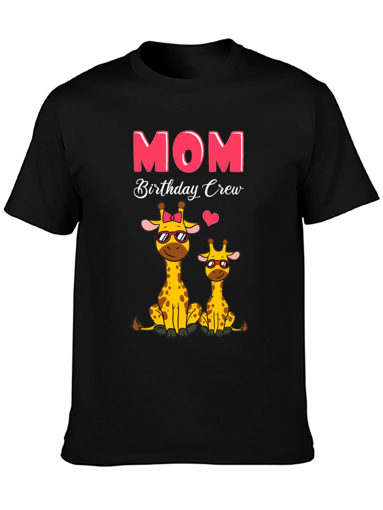 Mom Birthday Crew Giraffe Graphic T-Shirt