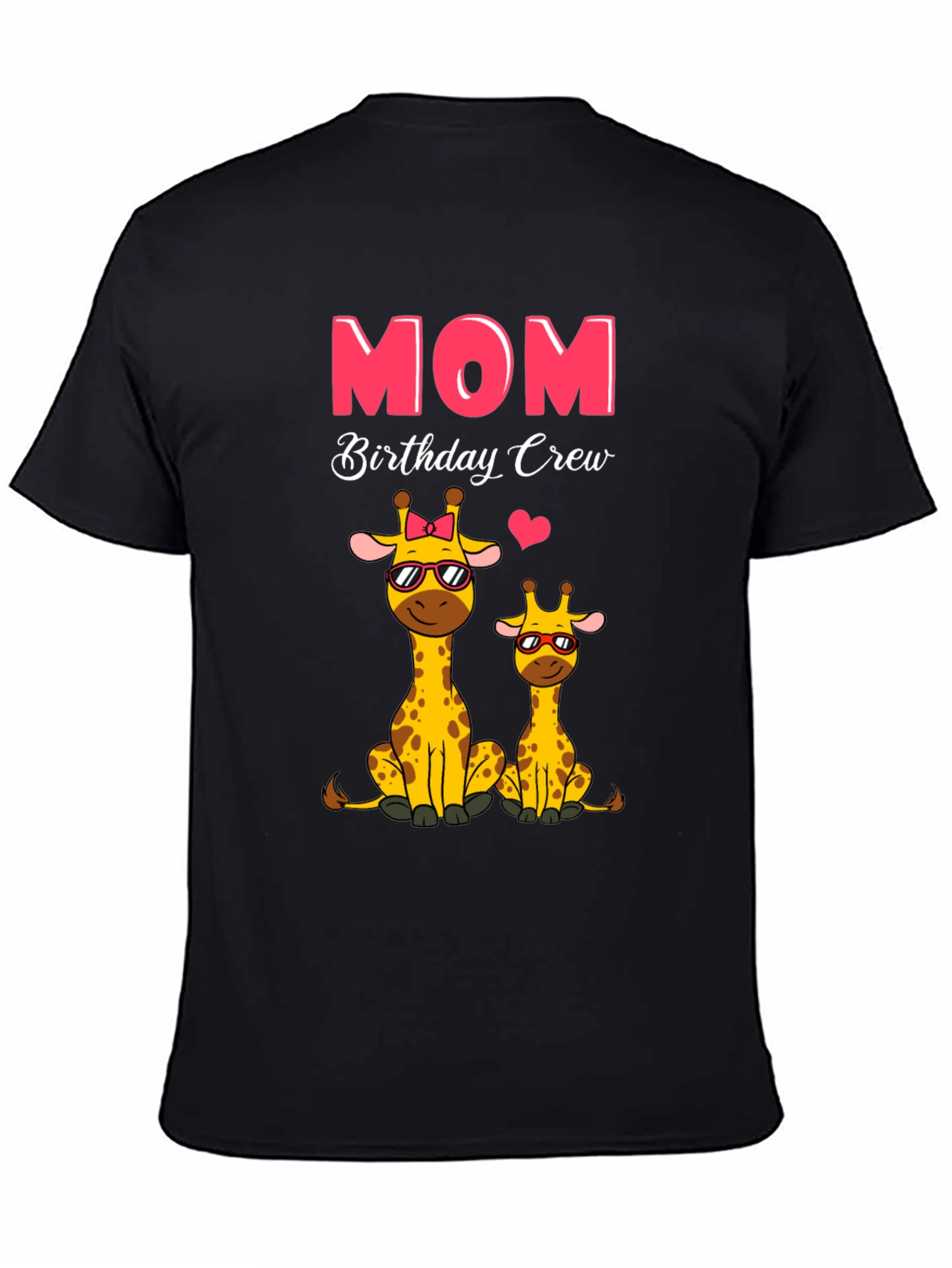 Mom Birthday Crew Giraffe Graphic T-Shirt