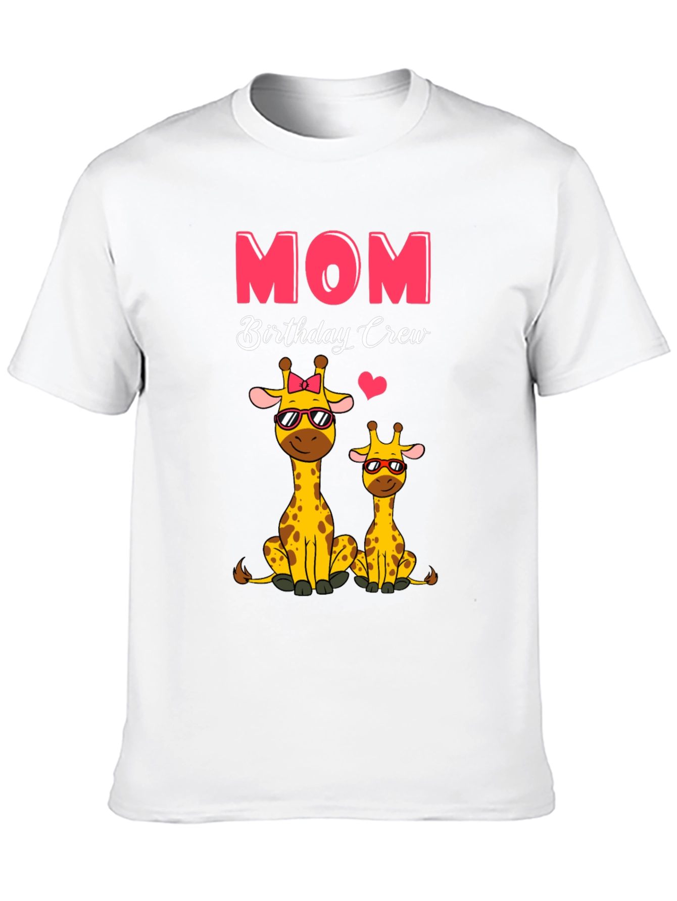 Mom Birthday Crew Giraffe Graphic T-Shirt