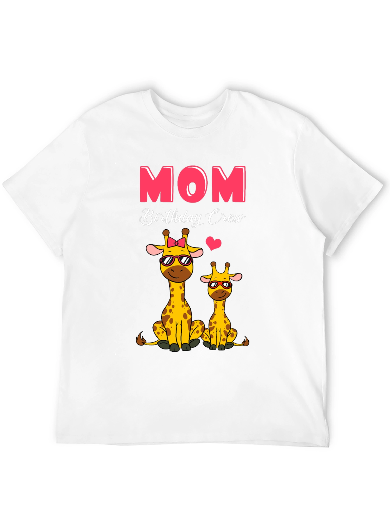 Mom Birthday Crew Giraffe Graphic T-Shirt