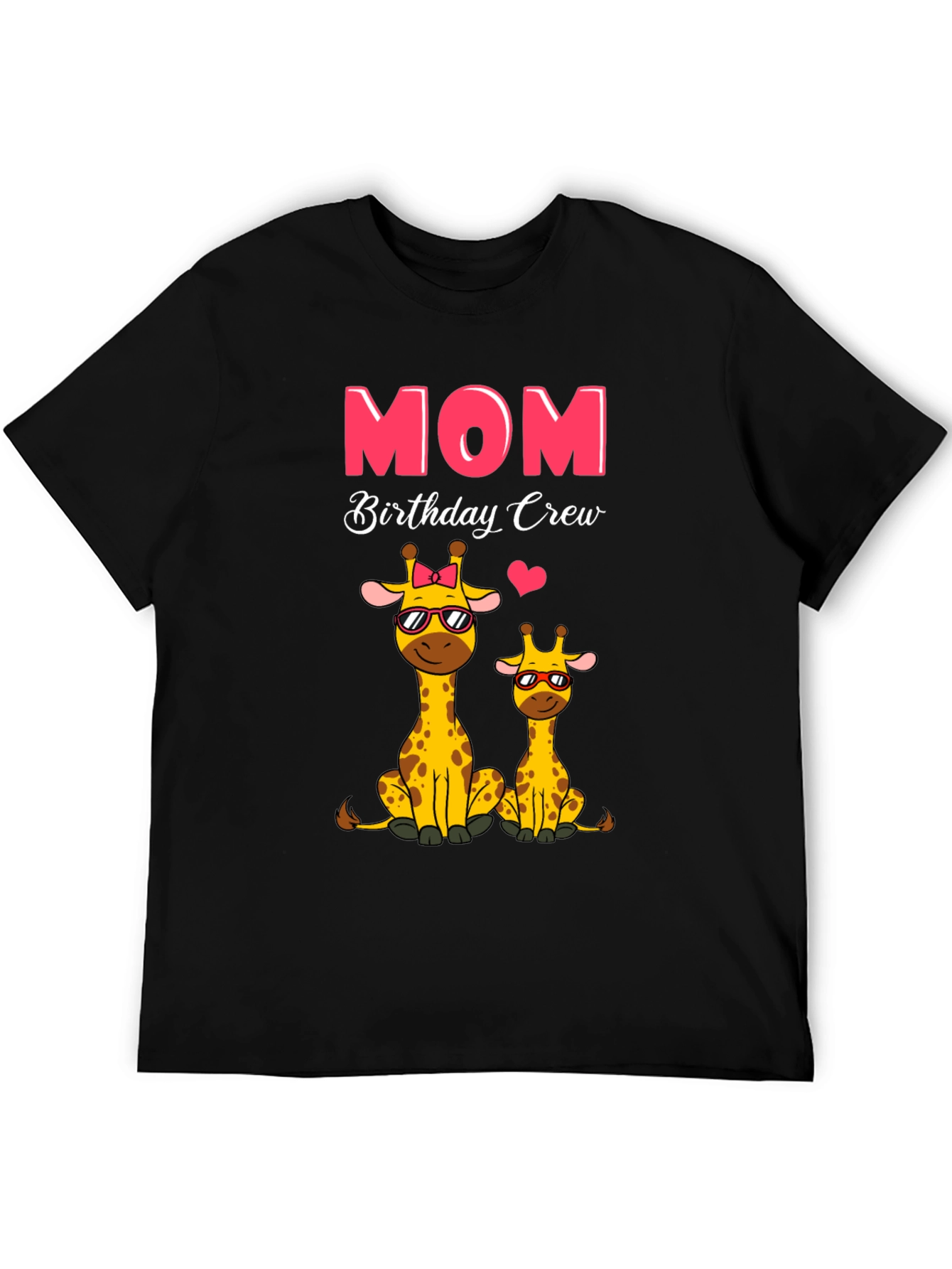 Mom Birthday Crew Giraffe Graphic T-Shirt