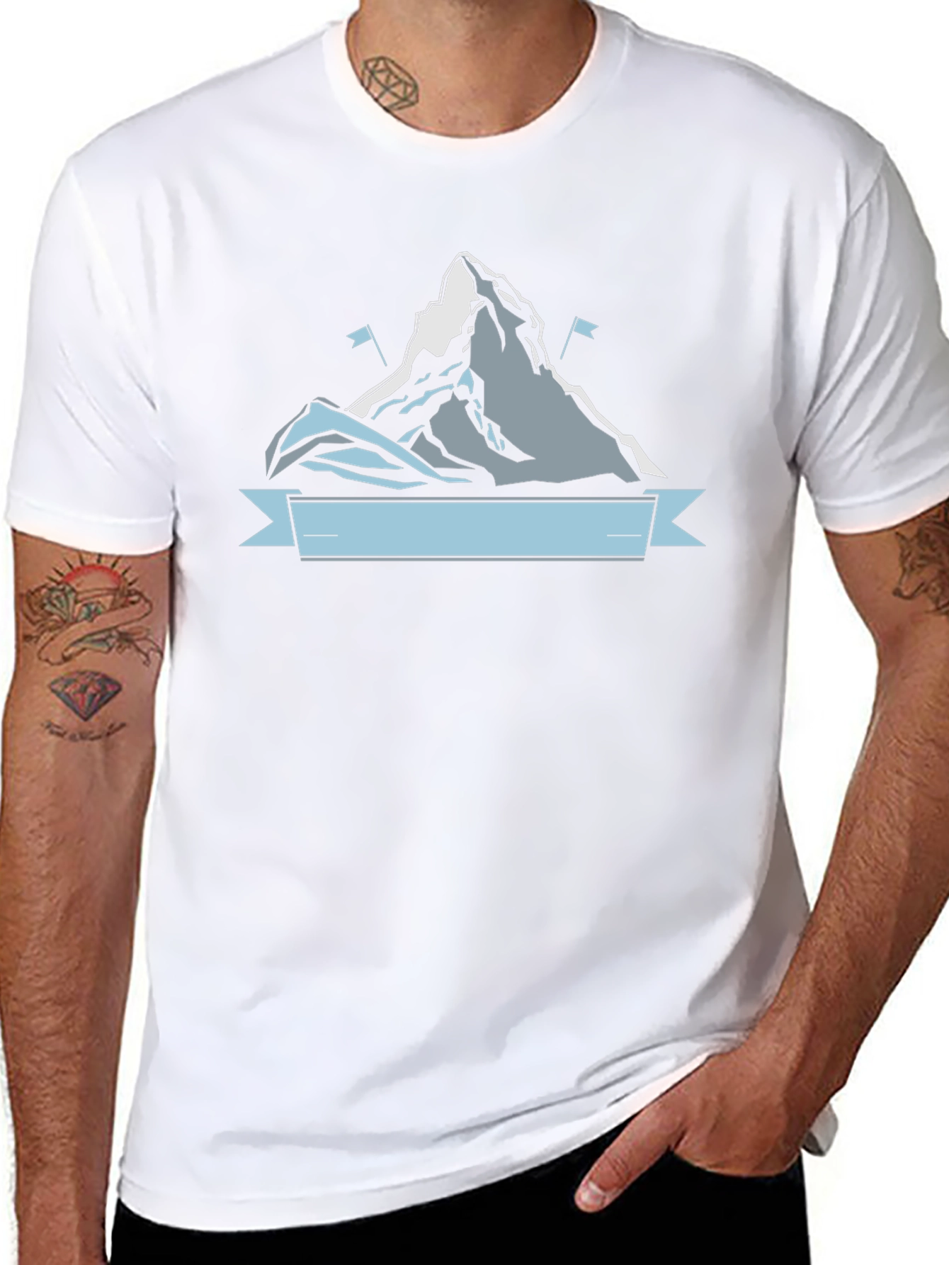 Mountain Graphic Mens Black T-Shirt