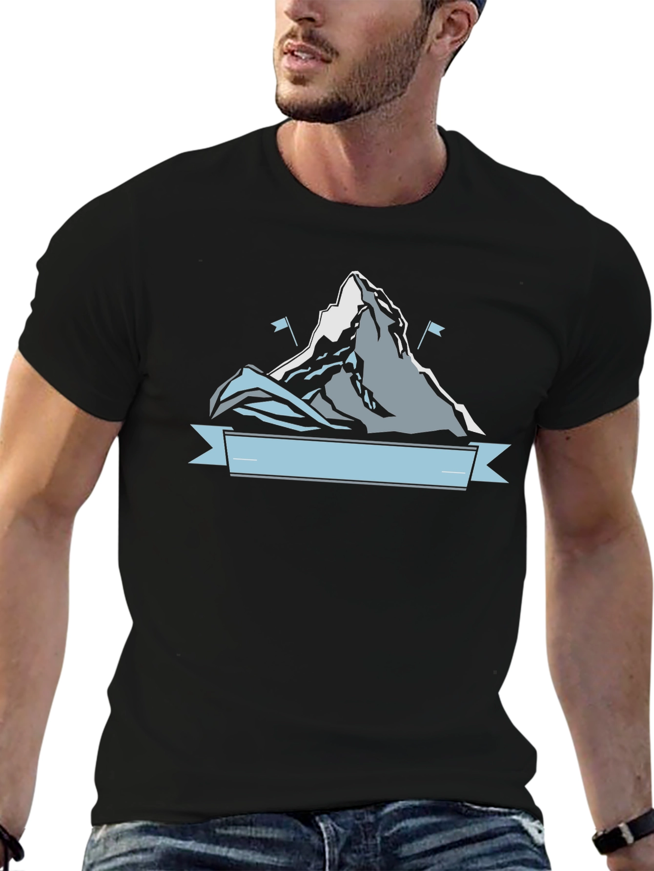 Mountain Graphic Mens Black T-Shirt