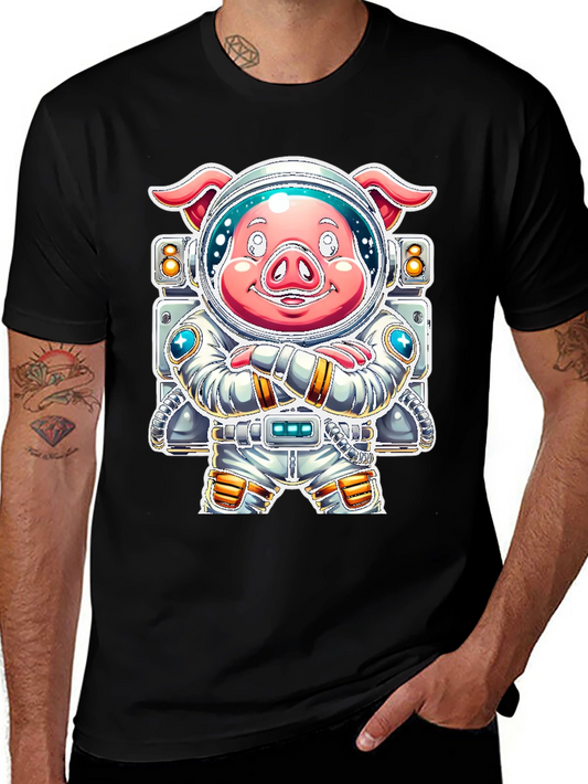 Astronaut Pig Graphic Tee - Space Adventure!