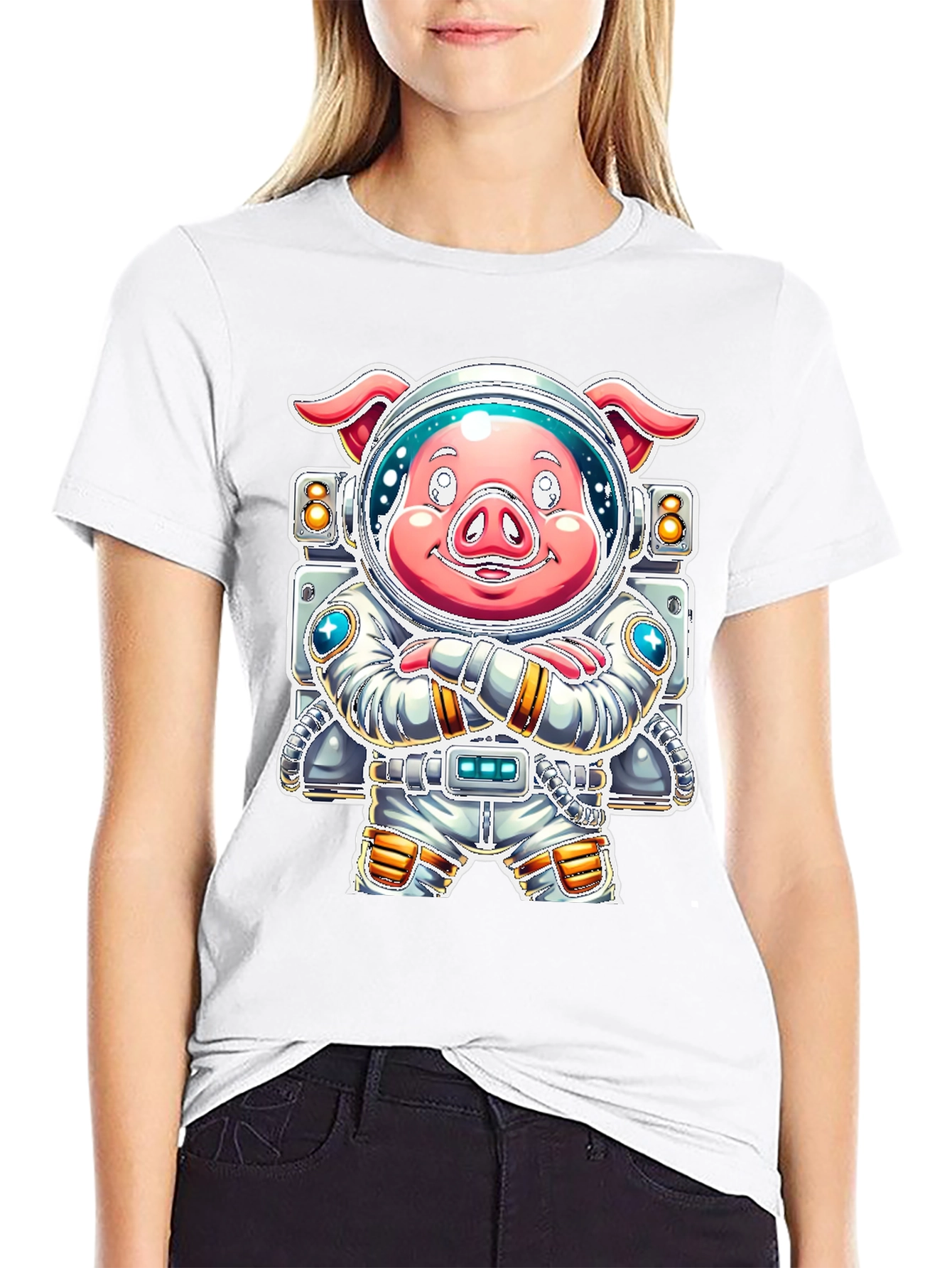 Astronaut Pig Graphic Tee - Space Adventure!
