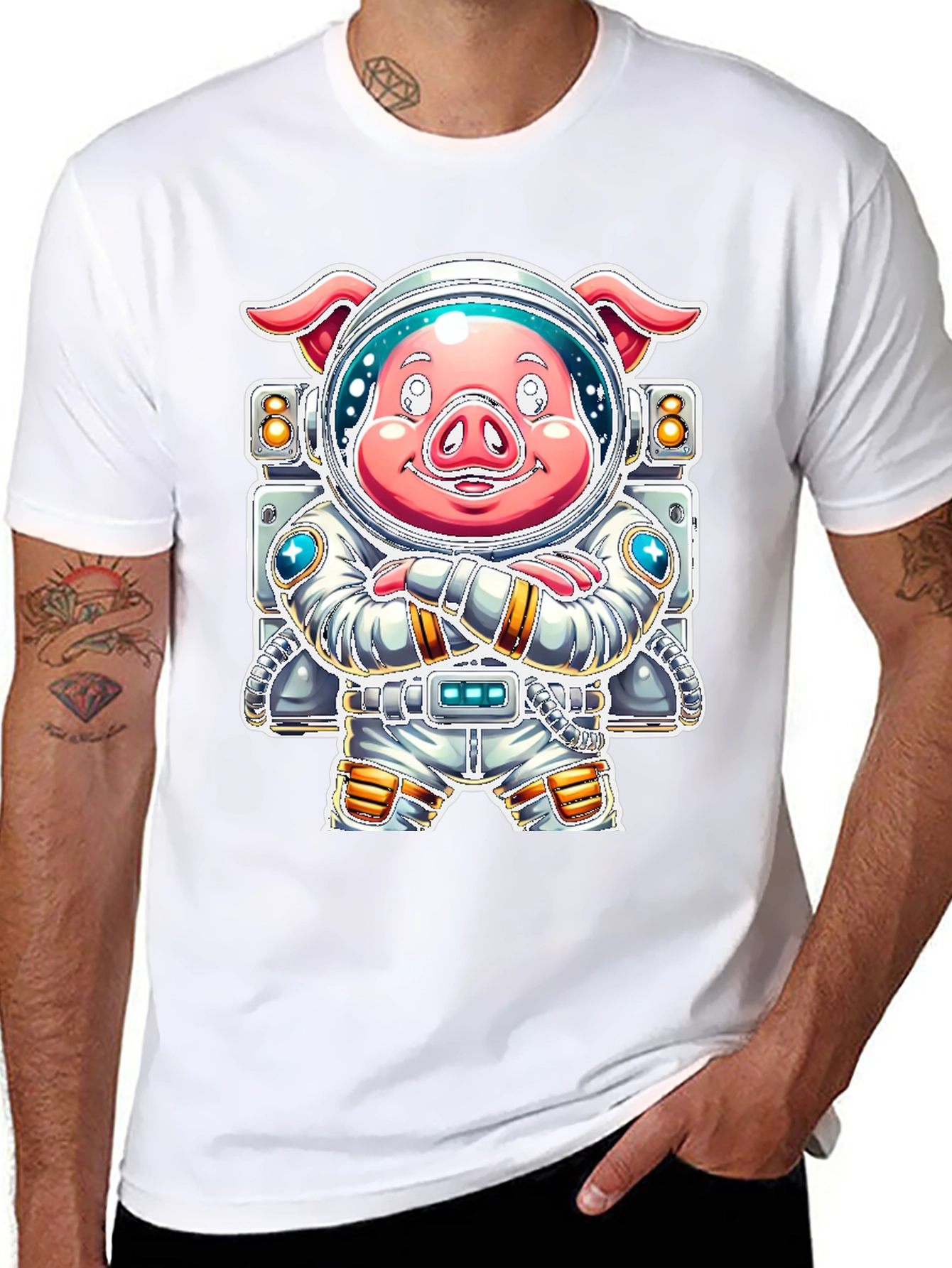 Astronaut Pig Graphic Tee - Space Adventure!