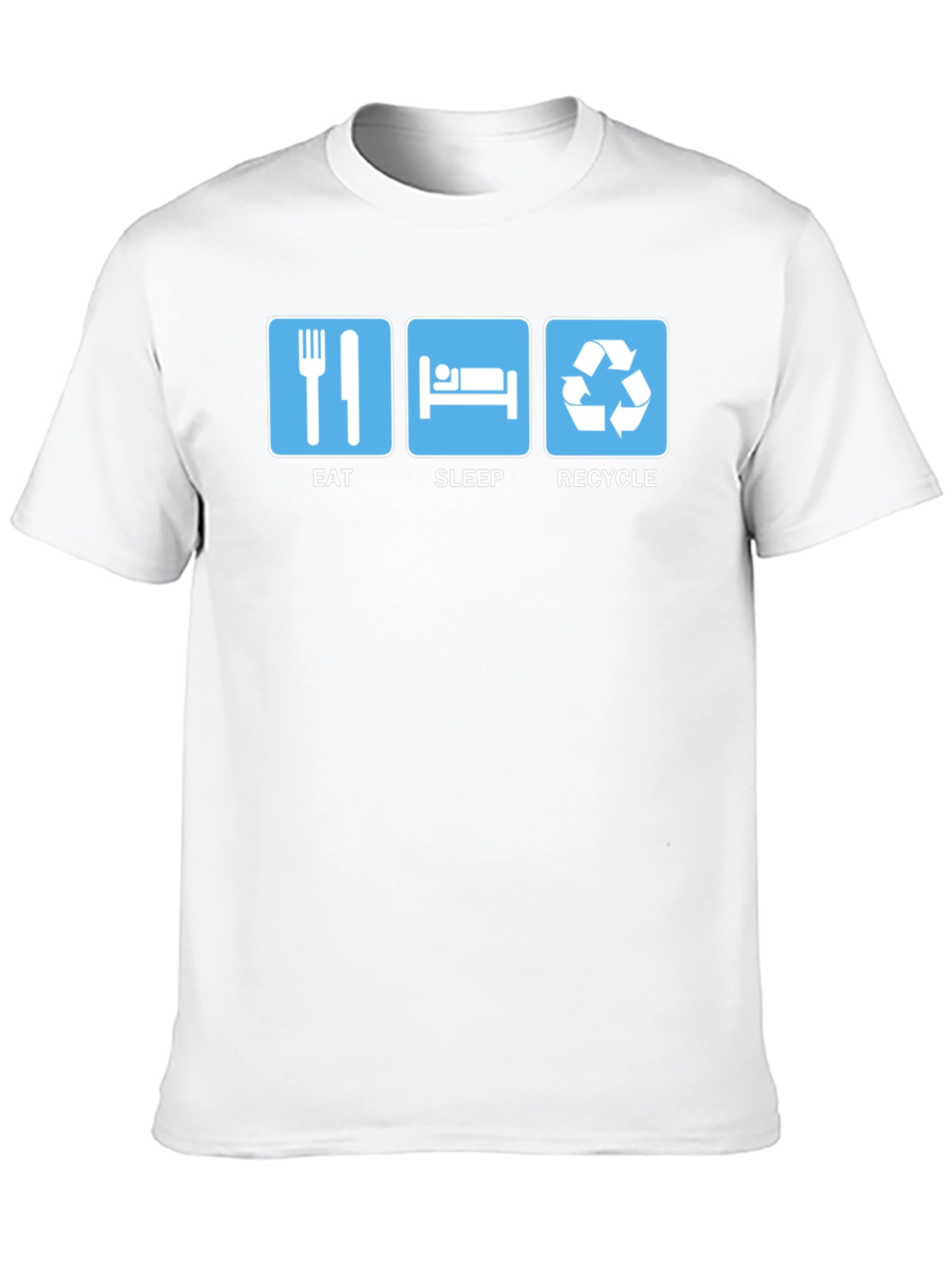 Eat Sleep Recycle T-Shirt Eco-Friendly Humor Tee