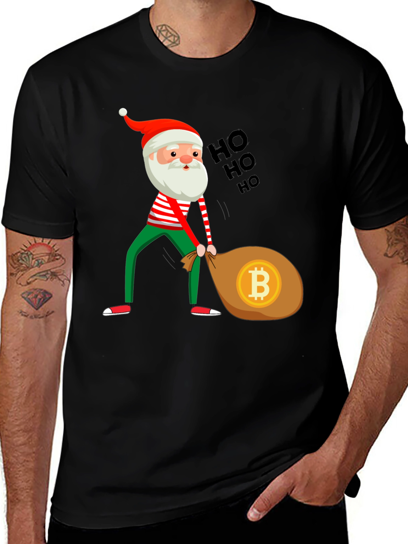 Bitcoin Santa T-Shirt - Crypto Christmas