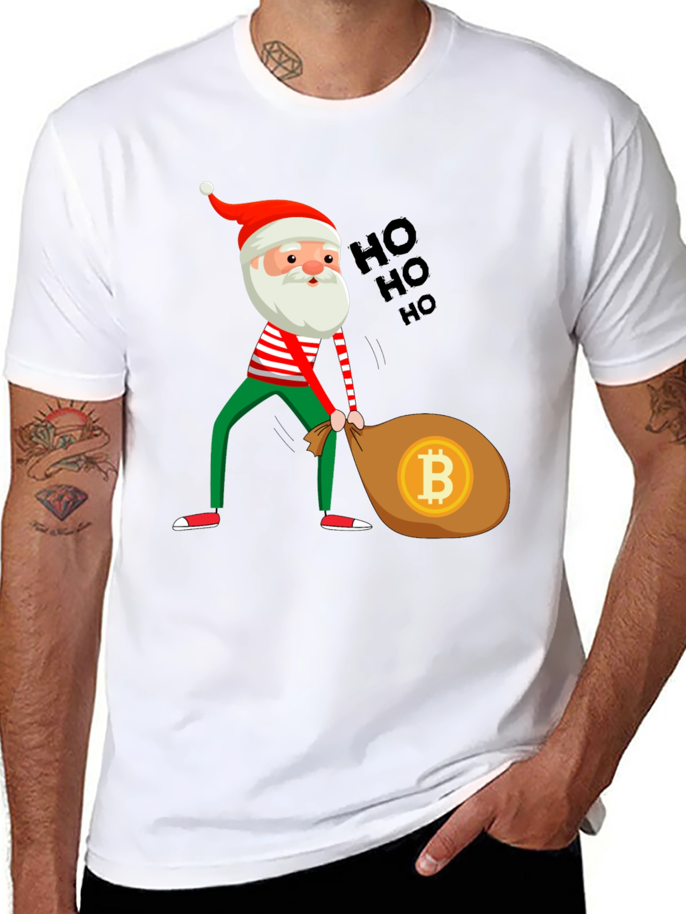 Bitcoin Santa T-Shirt - Crypto Christmas