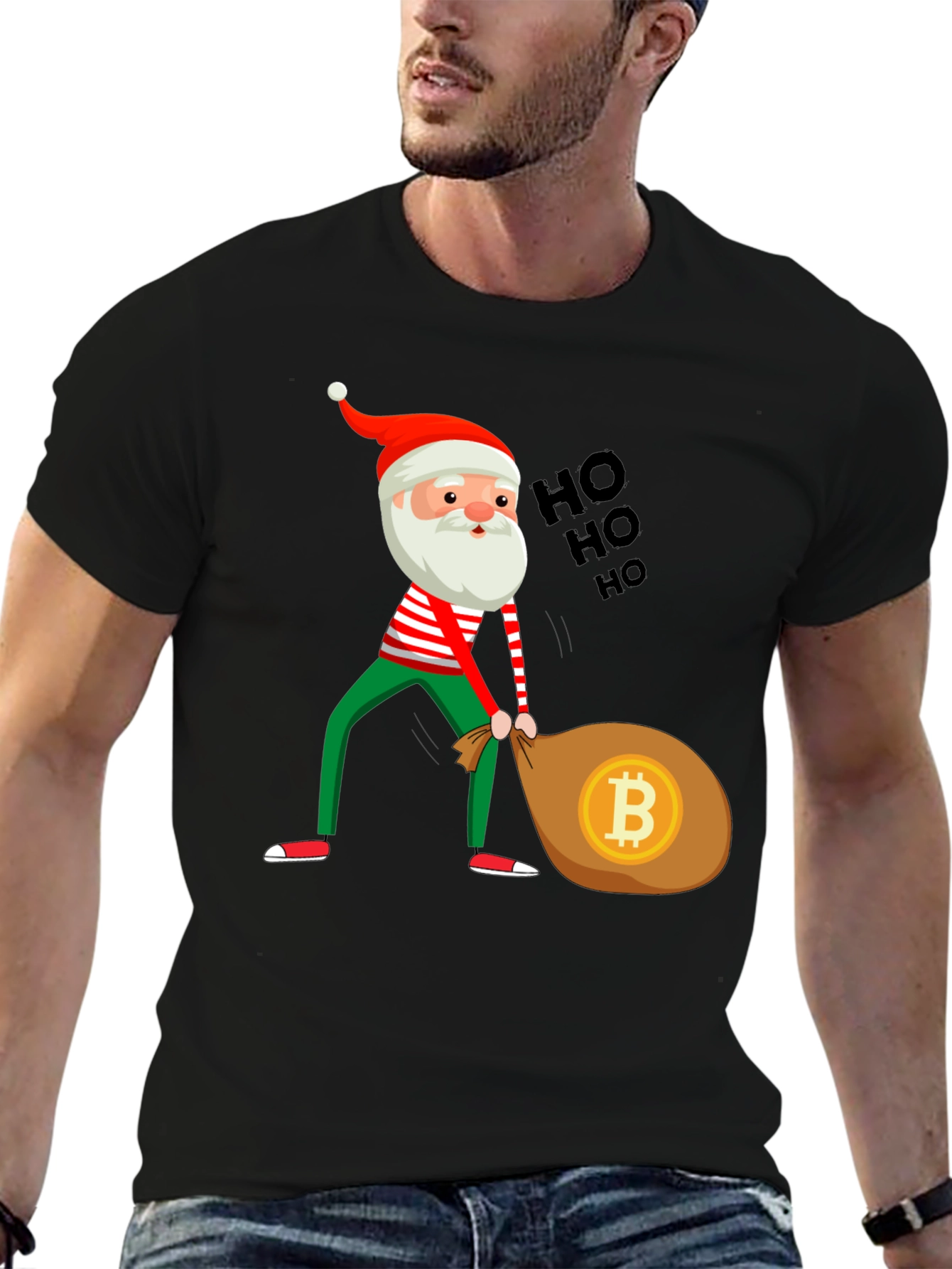 Bitcoin Santa T-Shirt - Crypto Christmas