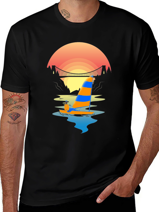 Sunset Sailboat Graphic Tee